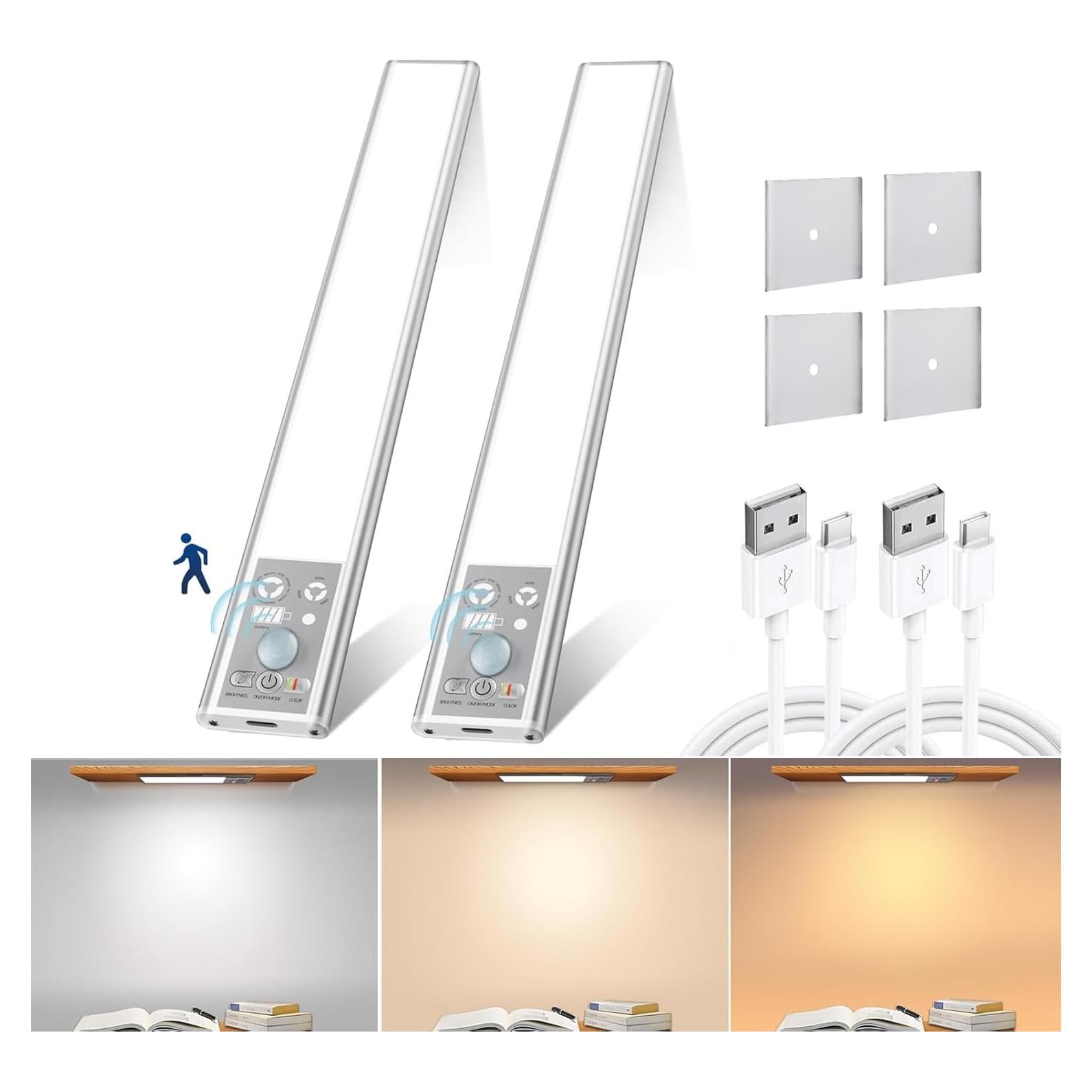 Luz Bajo Gabinete DUOFU365 Recargable 2200 mAh 30 cm 2 PCS