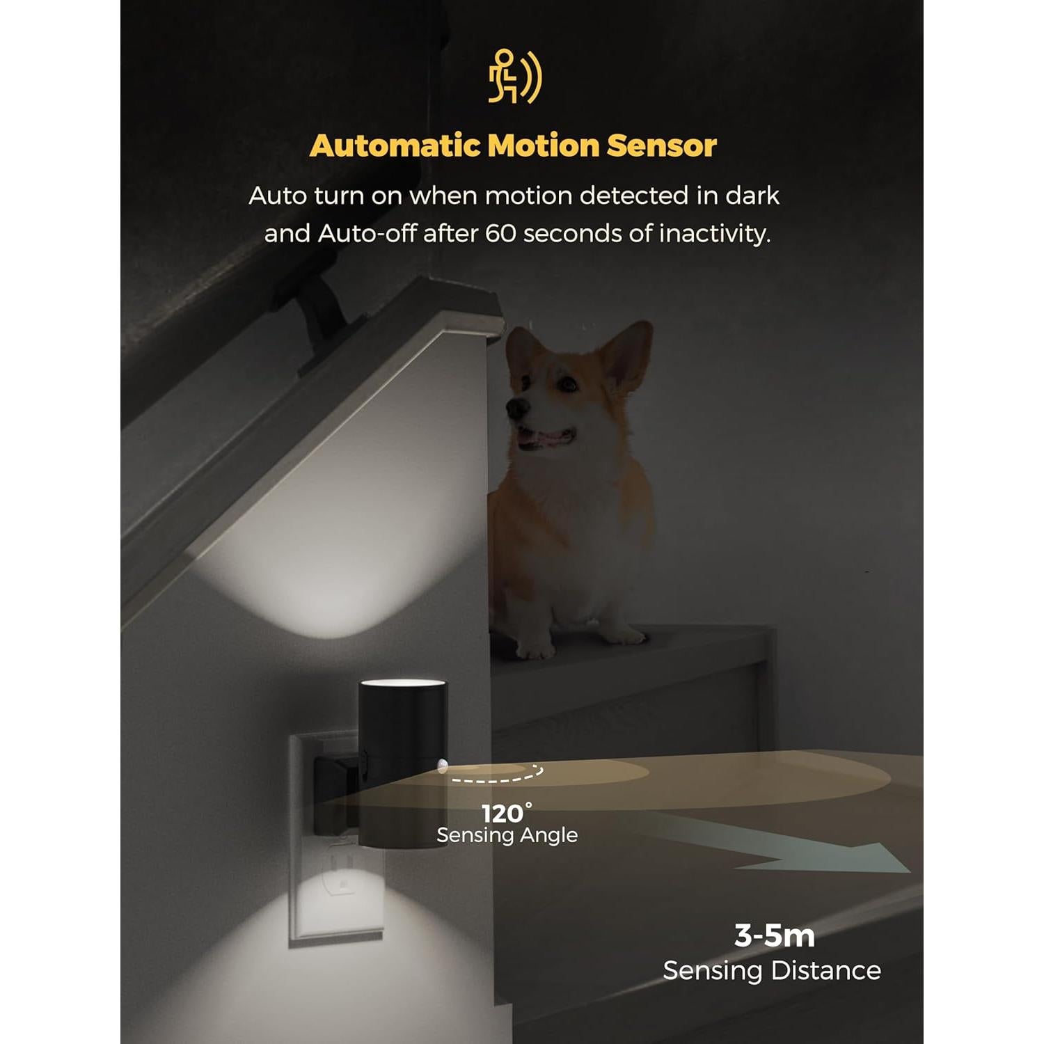 Luz Nocturna LED Regulable L LOHAS con Sensor de Movimiento - 2 Piezas