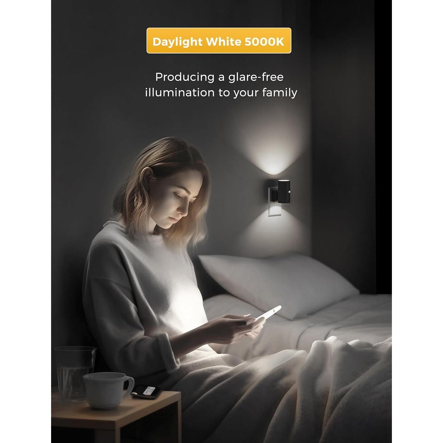 Luz Nocturna LED Regulable L LOHAS con Sensor de Movimiento - 2 Piezas