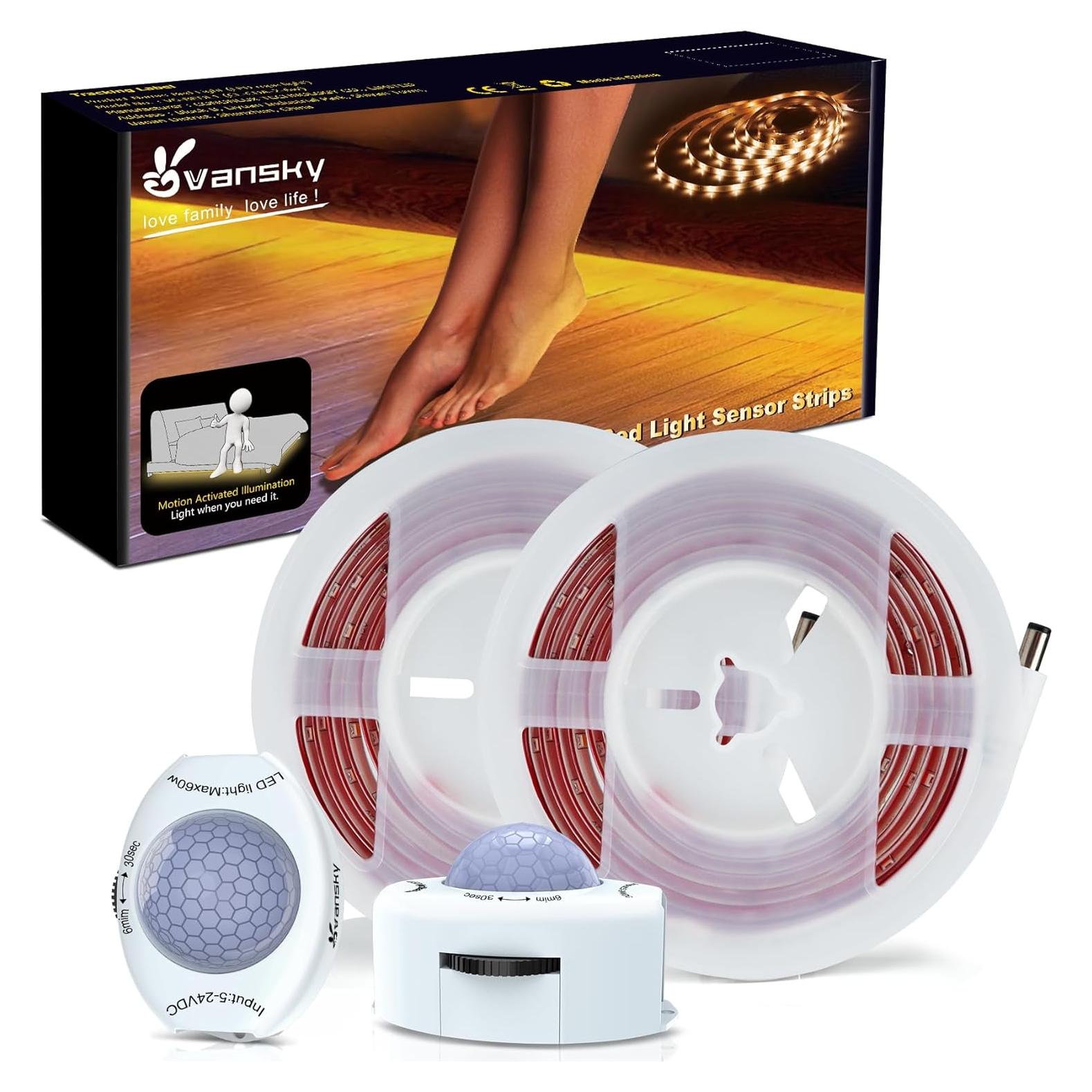 Luz de Cama LED Vansky con Sensor de Movimiento 5FT Duales