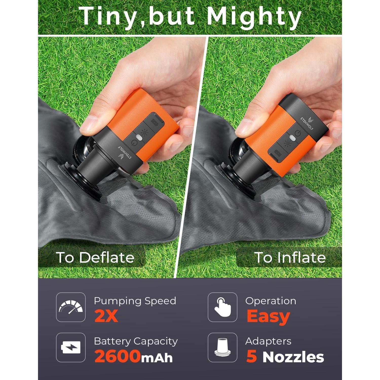 Bomba de Aire ETENWOLF AIR 3 Mini 2600 mAh con Luz LED