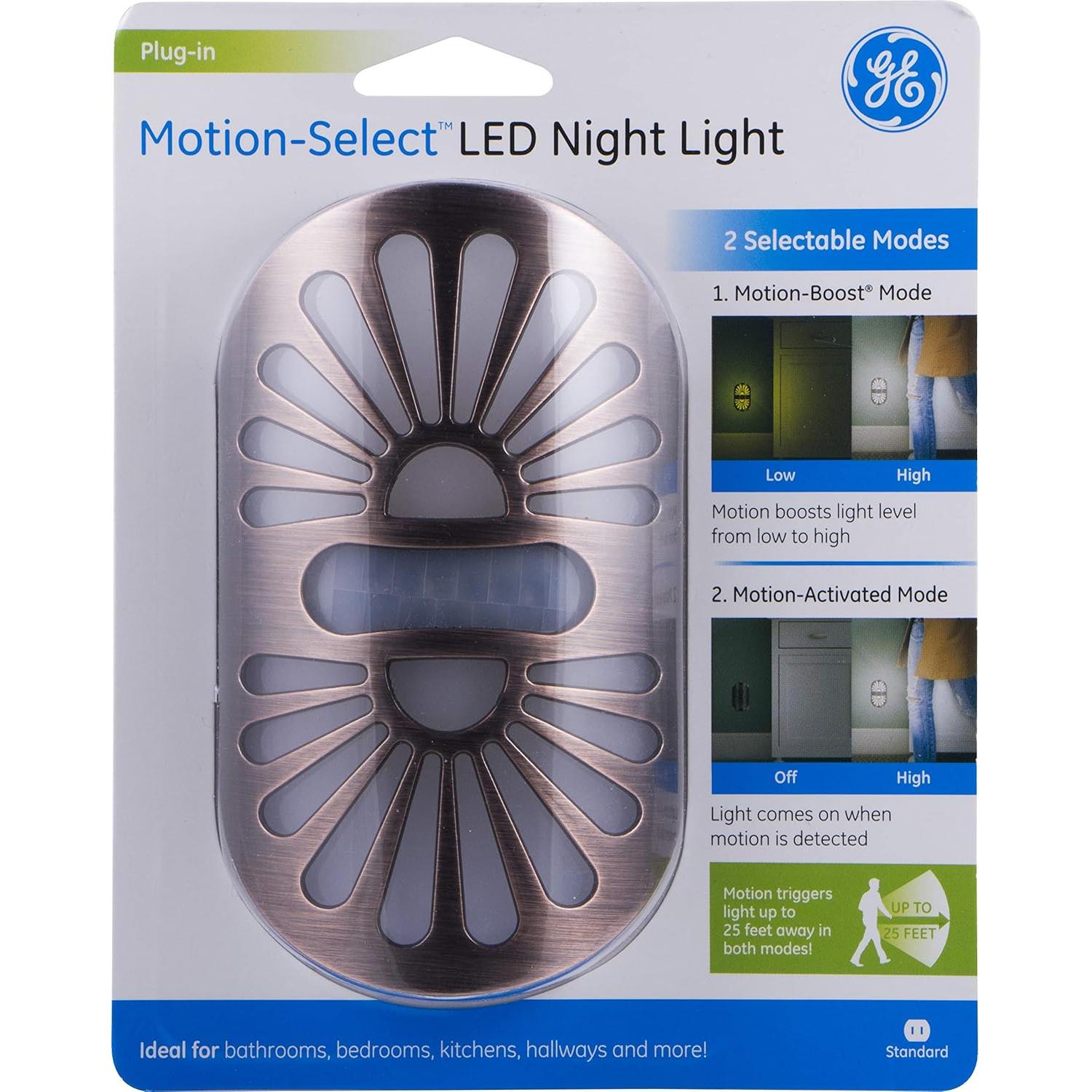 Luz Nocturna LED GE con Sensor de Movimiento 40 Lúmenes