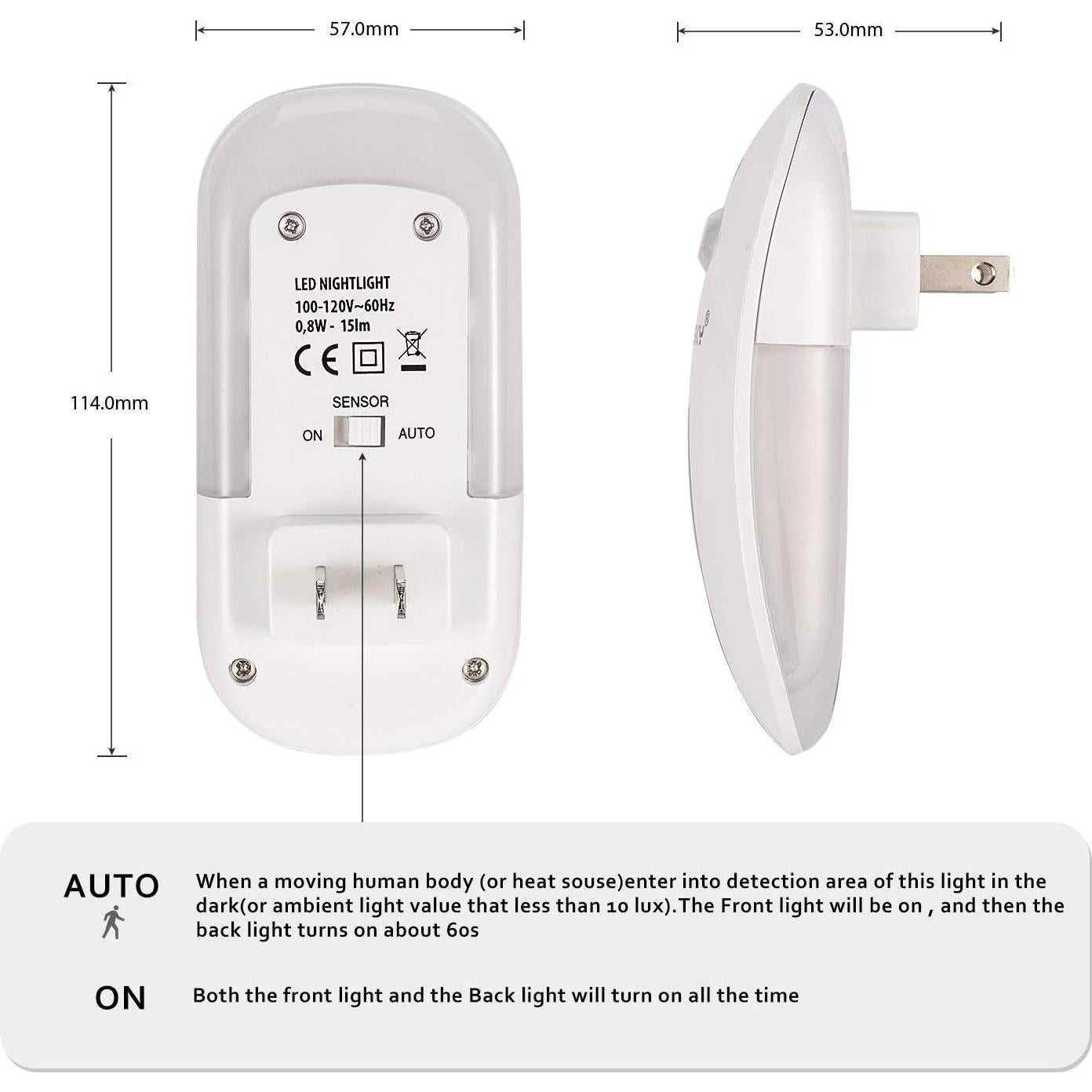Luz Nocturna Sensky SKL001 con Sensor de Movimiento 5.7x11.4cm
