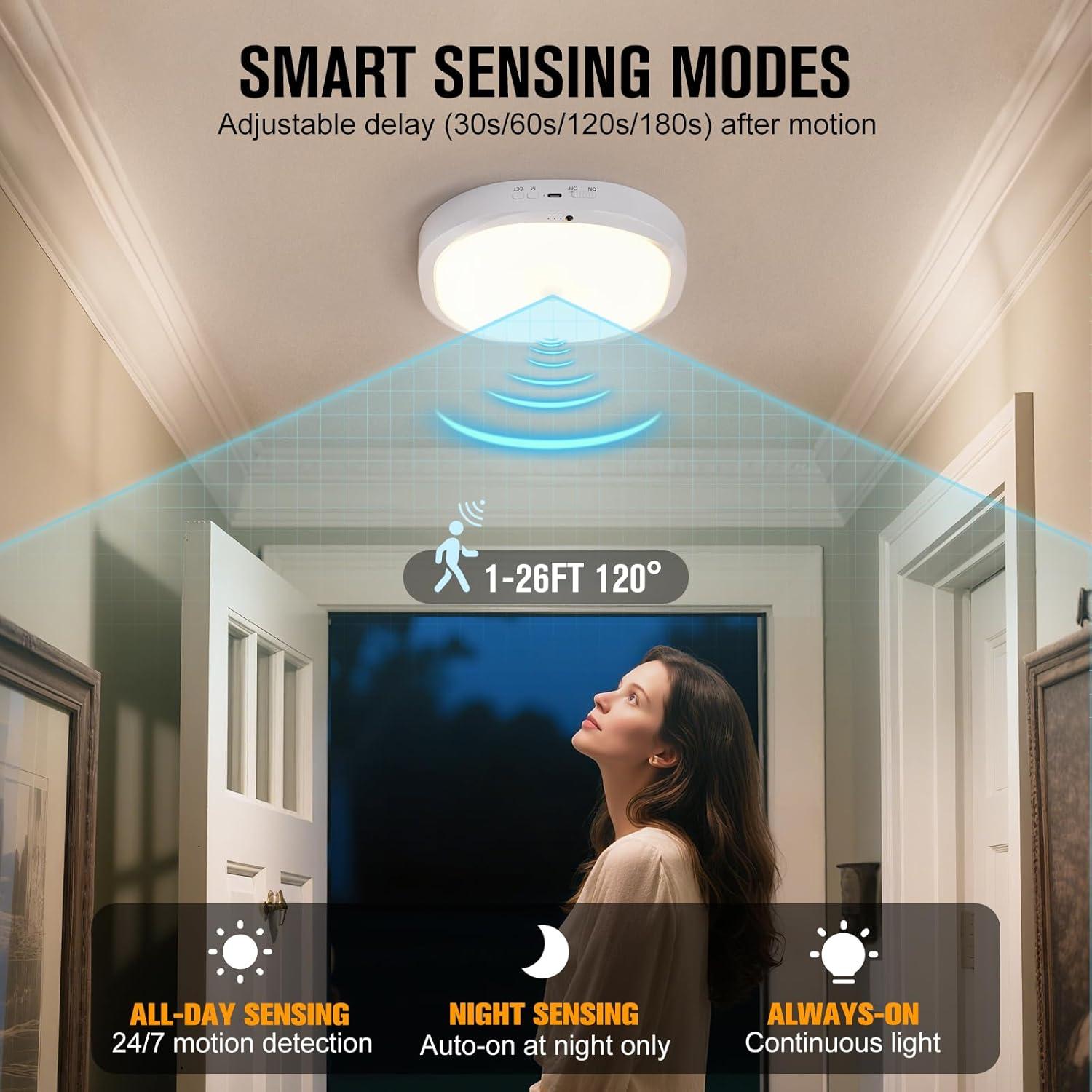 Luz de Techo Recargable RIRIBEN con Sensor de Movimiento 10000mAh