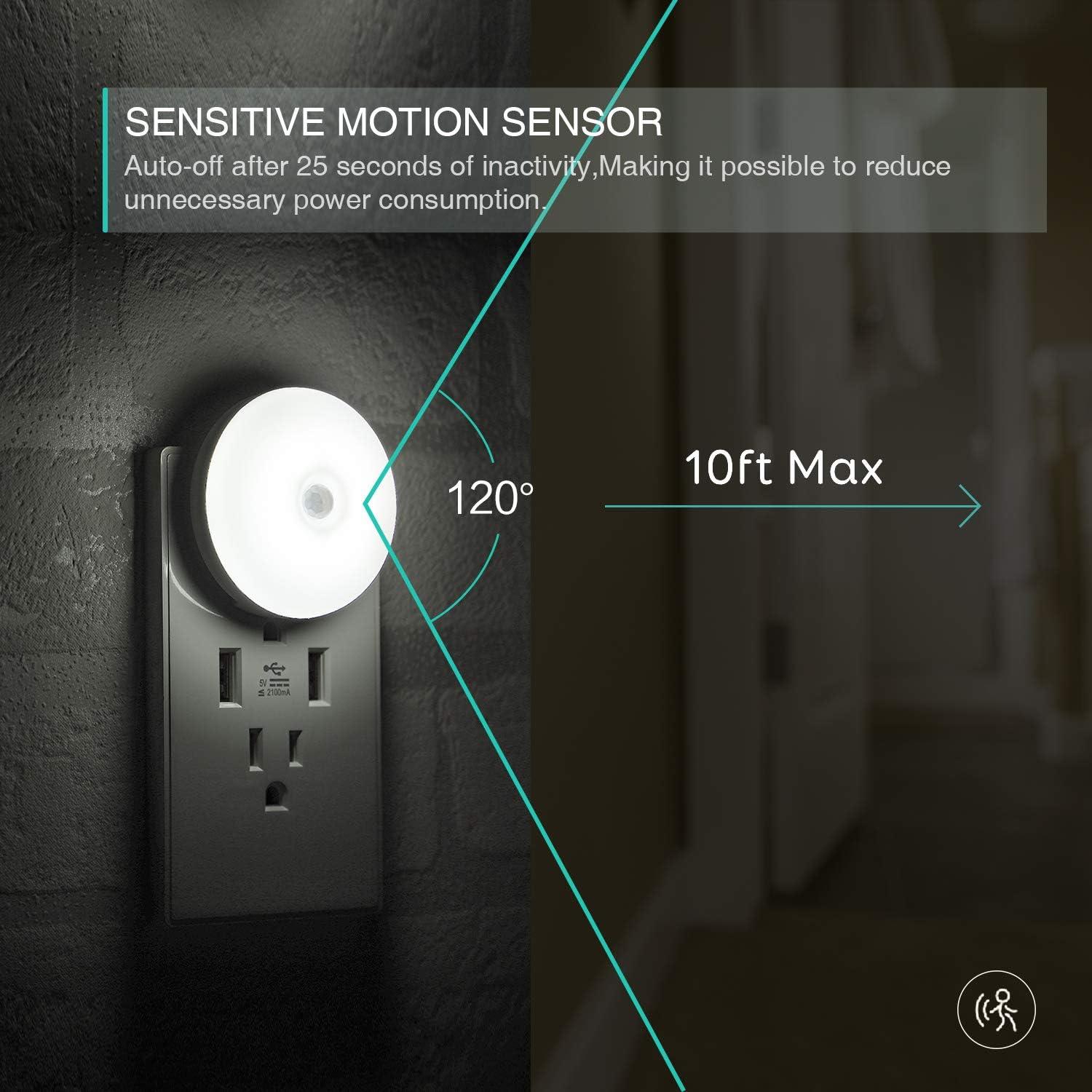 Luz Nocturna LED SerieCozy con Sensor de Movimiento, Blanca, 2 Piezas