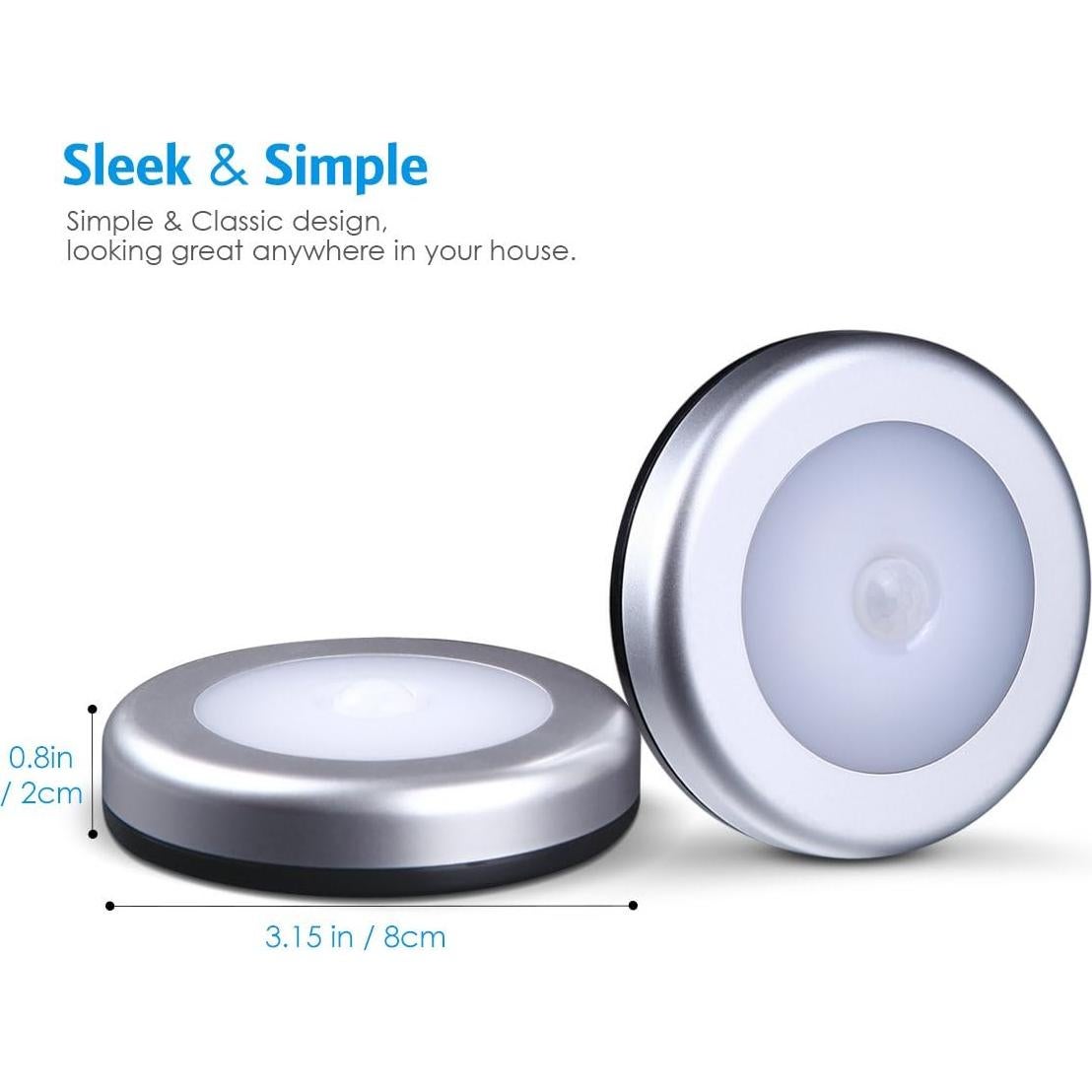 Luz Nocturna LED AMIR con Sensor de Movimiento - 6 Piezas