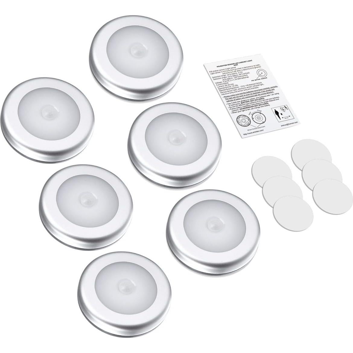 Luz Nocturna LED AMIR con Sensor de Movimiento - 6 Piezas