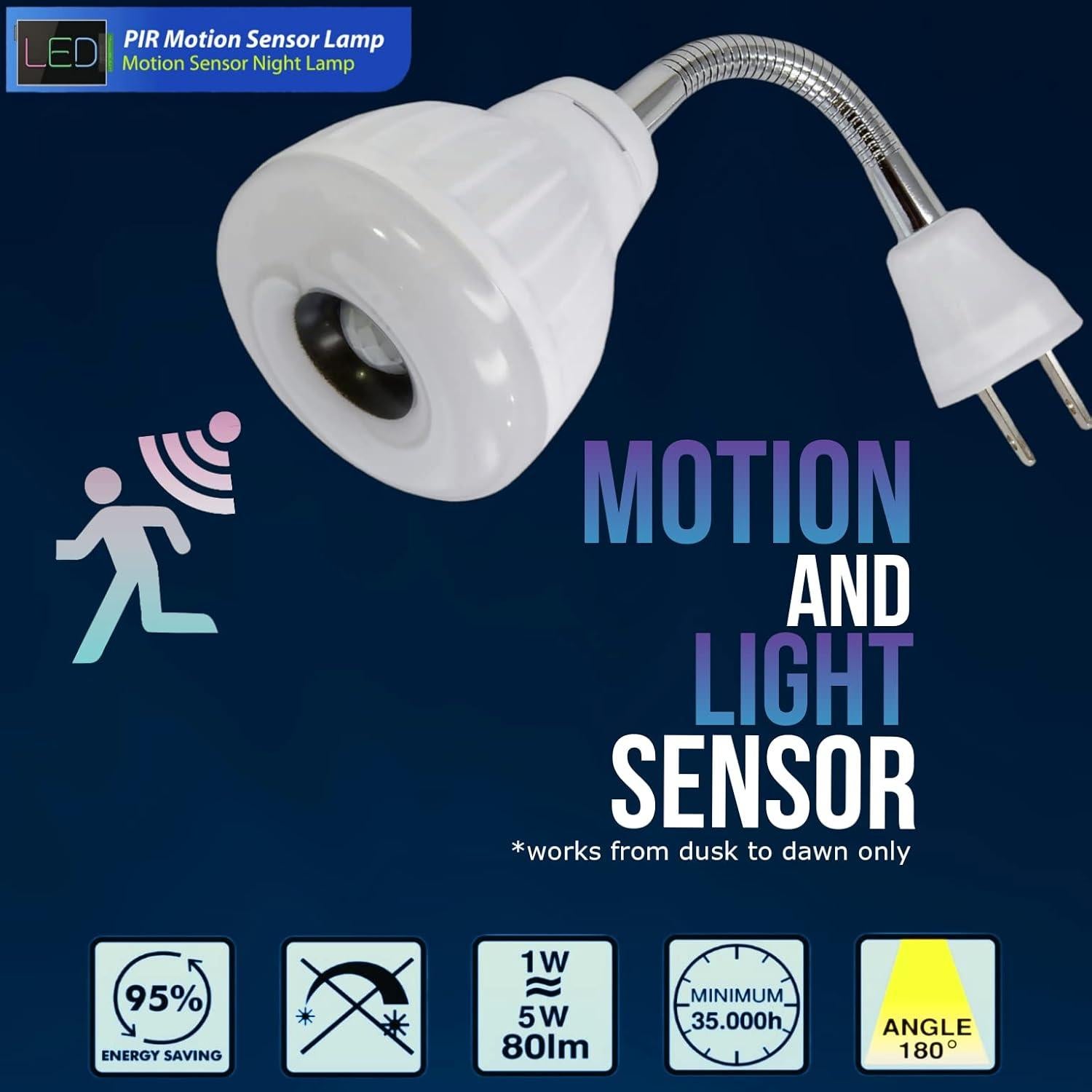 Lámpara de Noche LED con Sensor de Movimiento MaxFagell 5W
