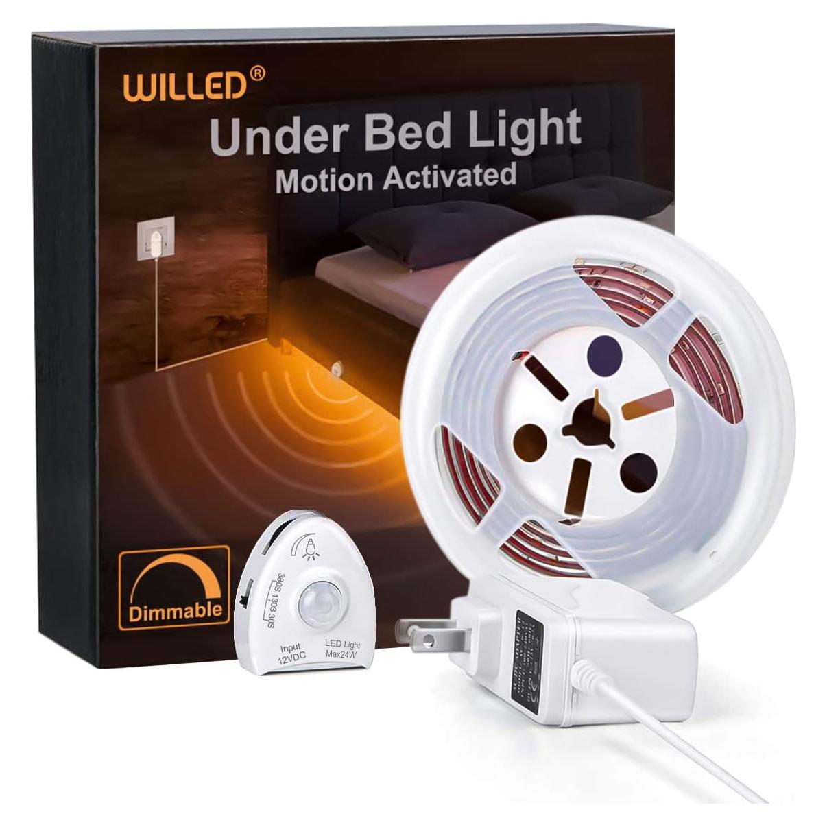 Luces Bajo Cama LED WILLED Dimmables con Sensor de Movimiento