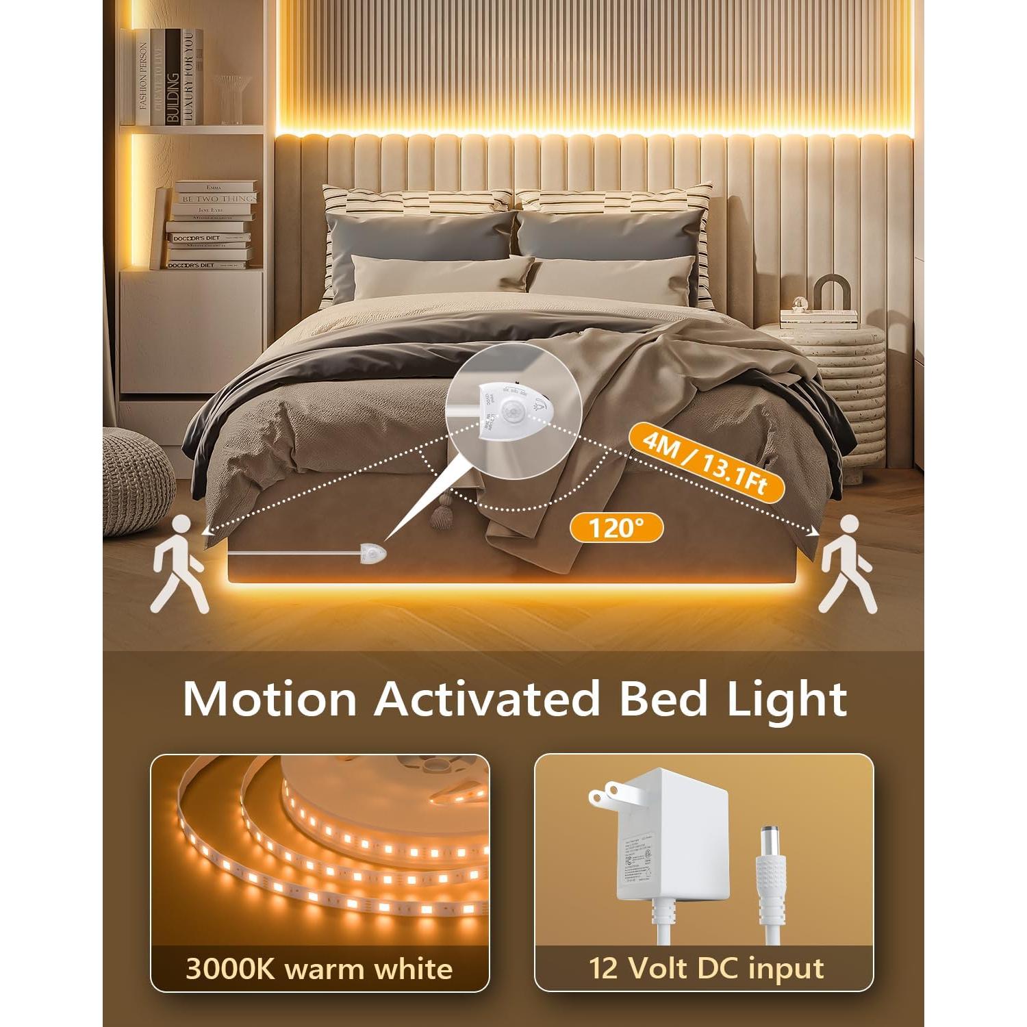 Luces Bajo Cama LED WILLED Dimmables con Sensor de Movimiento