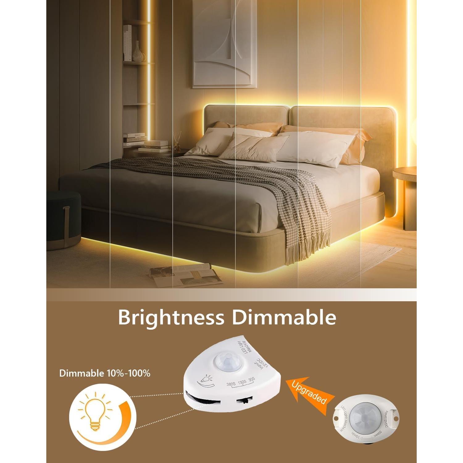 Luces Bajo Cama LED WILLED Dimmables con Sensor de Movimiento