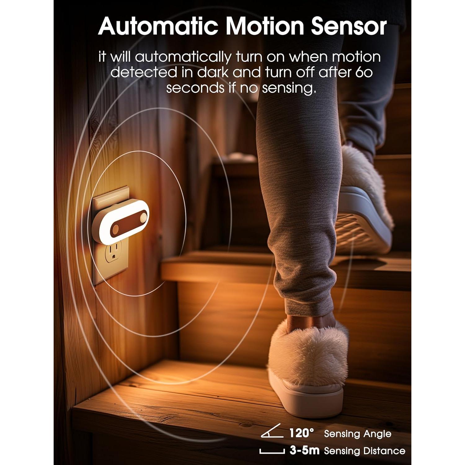 Luz Nocturna Enchufable Fulighture con Sensor de Movimiento 30/60/100 LM