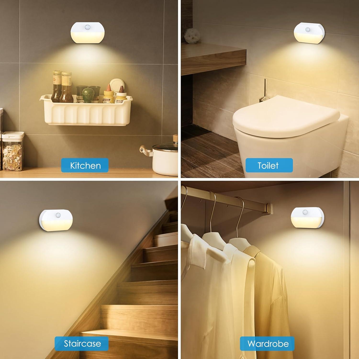 Luz Nocturna Recargable AMIR con Sensor de Movimiento - 2 Piezas