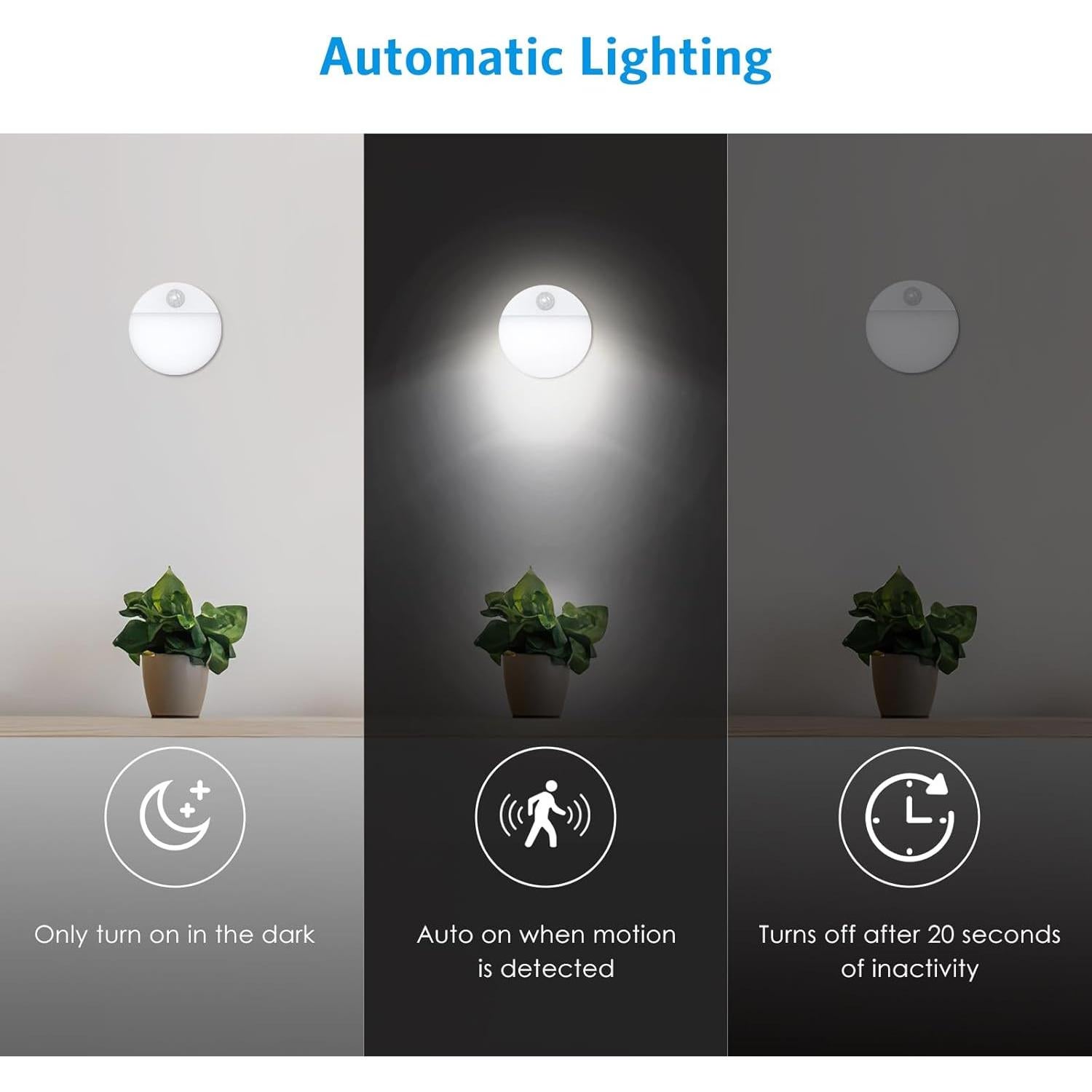 Luz de Sensor de Movimiento AMIR LED Inalámbrica 4 Piezas
