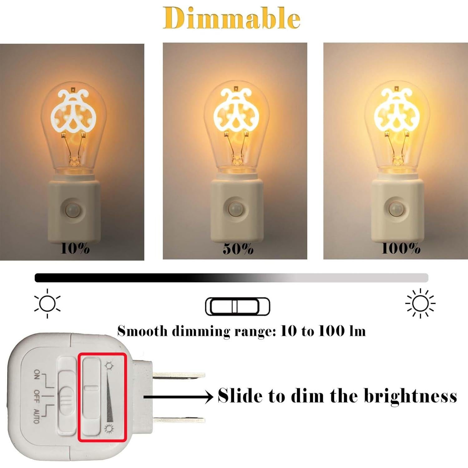 Lámpara Nocturna LED Regulable Vintage Yaoten Mariquita 2200K