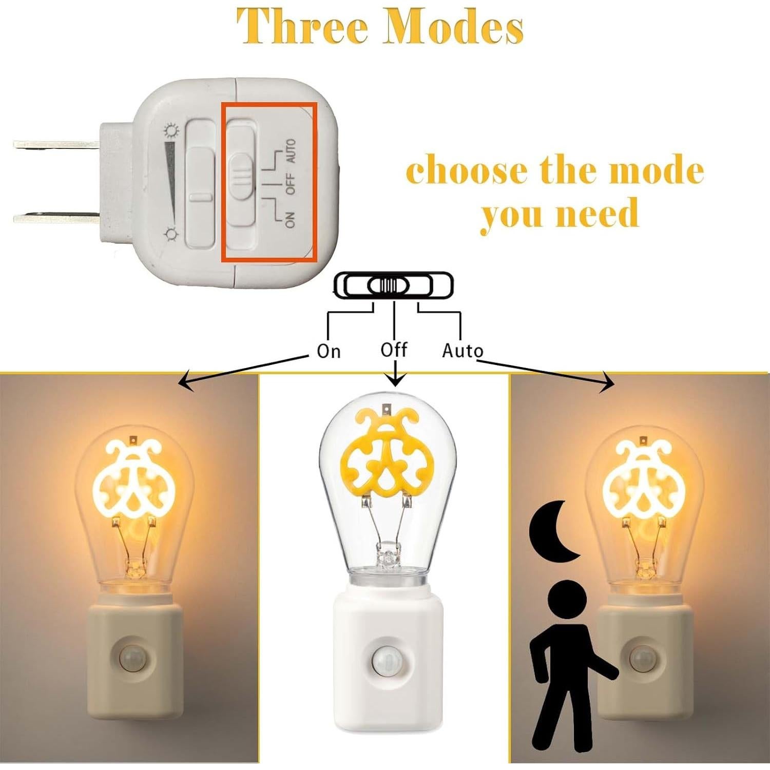 Lámpara Nocturna LED Regulable Vintage Yaoten Mariquita 2200K