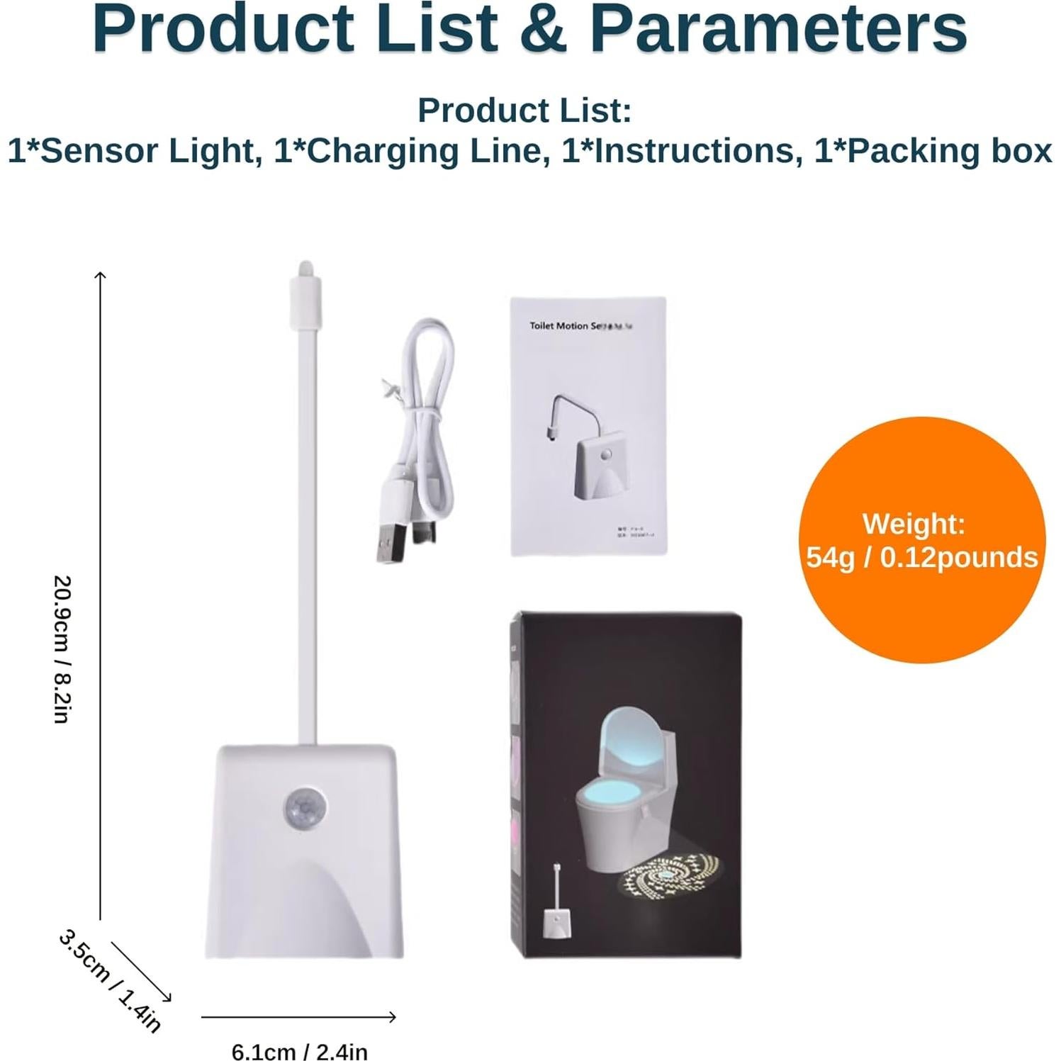 Luces Nocturnas LED para Inodoro CGSZDMZY 2PCS Recargables