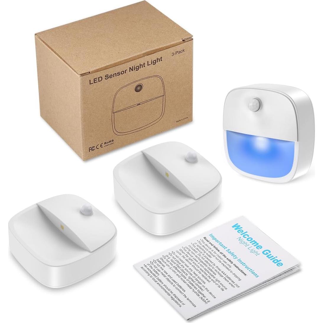 Luz Nocturna LED AMIR con Sensor de Movimiento - Paquete de 6