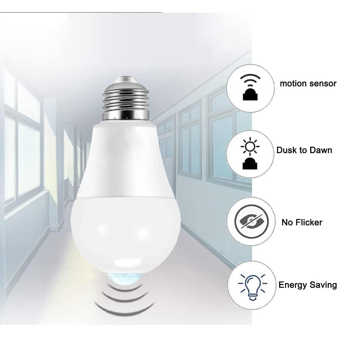 Bombillas LED con Sensor de Movimiento U4GLORY 9W Luz Diurna