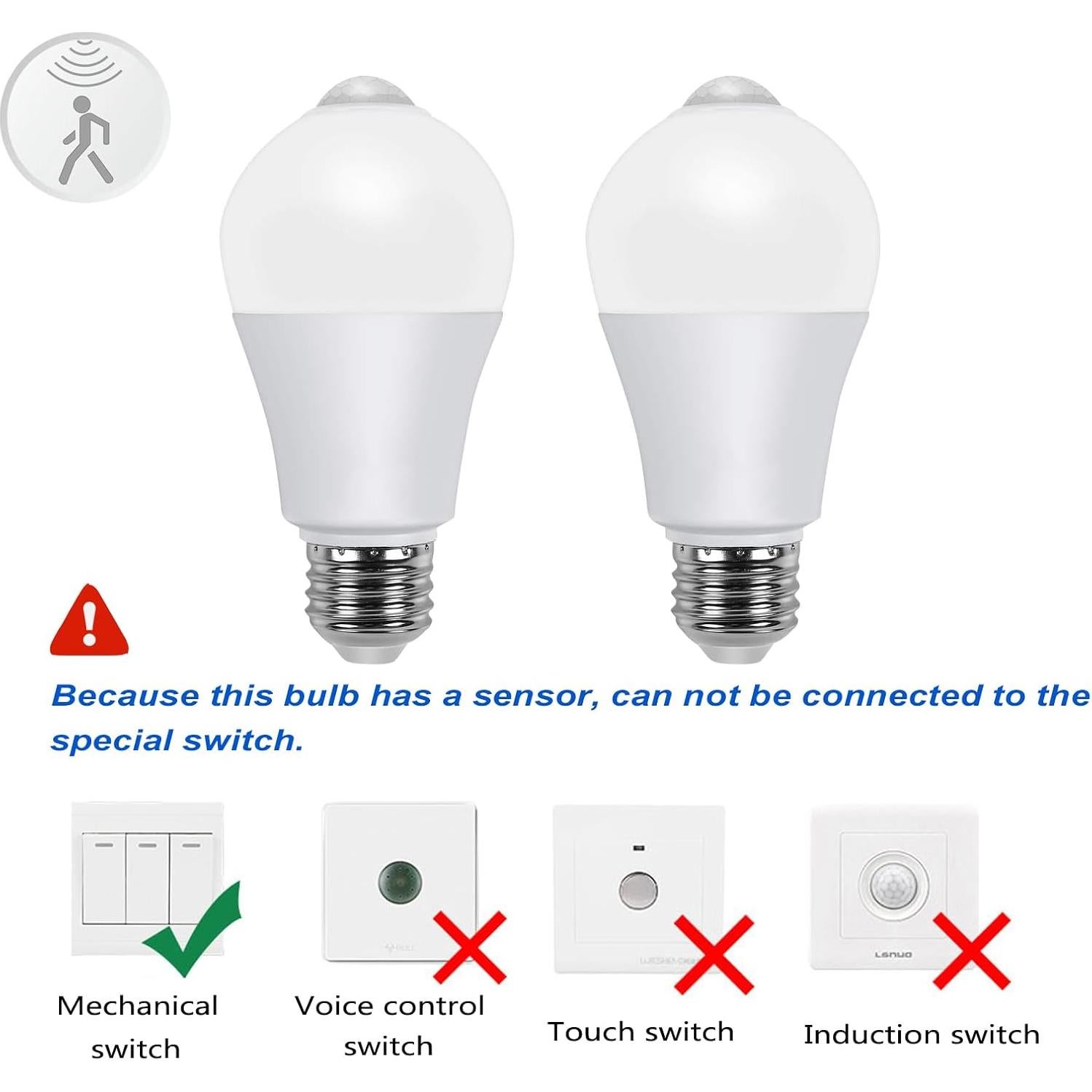 Bombillas LED con Sensor de Movimiento U4GLORY 9W Luz Diurna