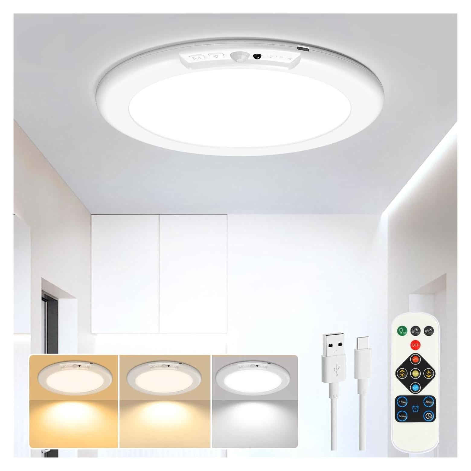 Luz de Techo Inalámbrica ORYAR con Sensor de Movimiento 500LM