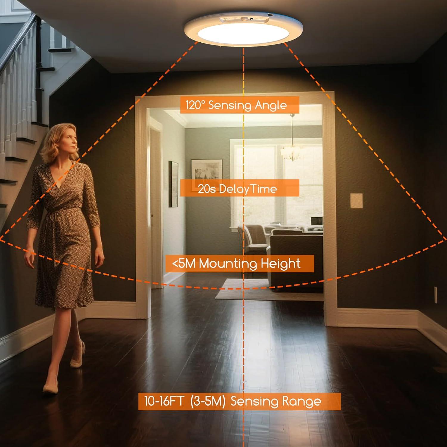 Luz de Techo Inalámbrica ORYAR con Sensor de Movimiento 500LM