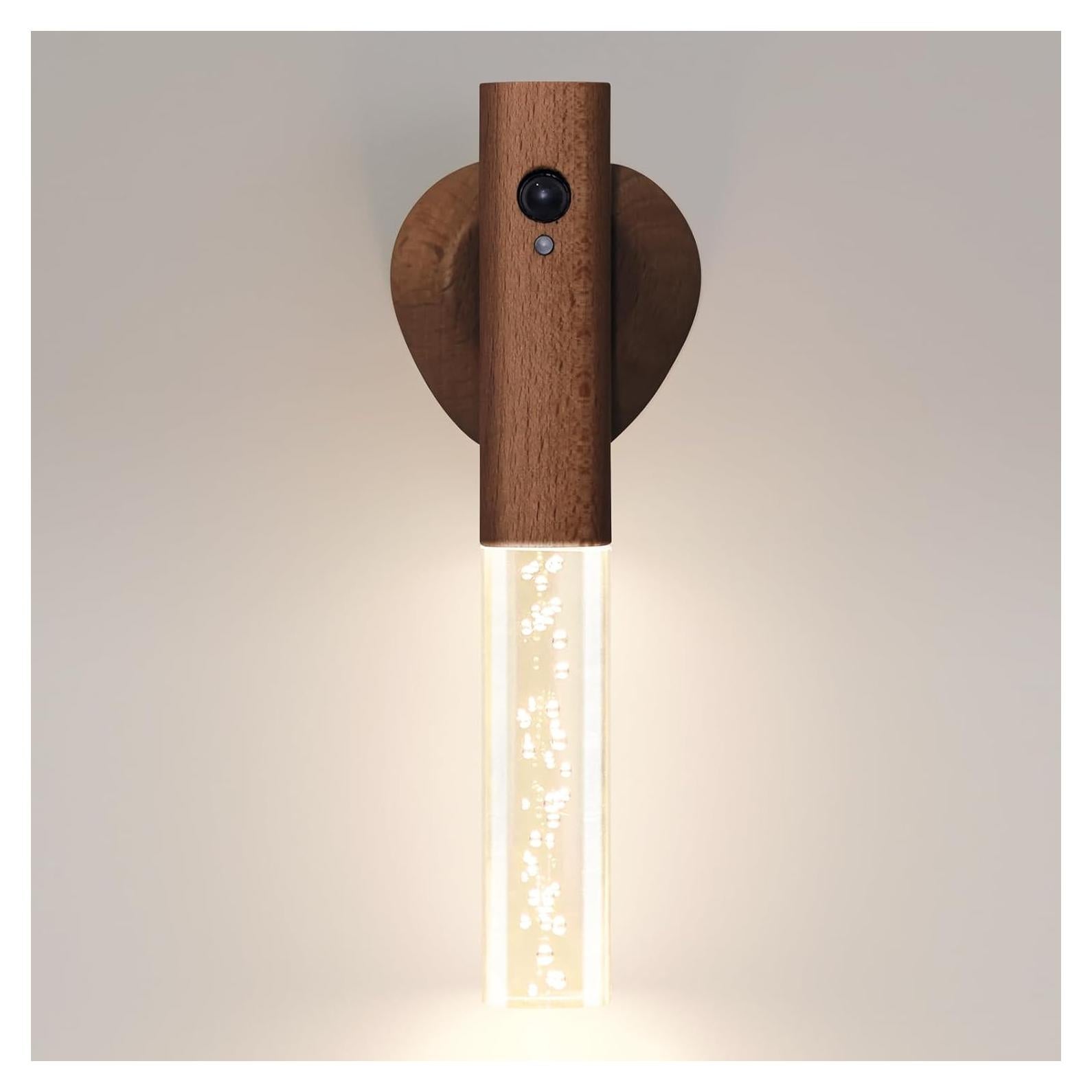 Luz Nocturna con Sensor de Movimiento HAANGWAN Madera Nogal