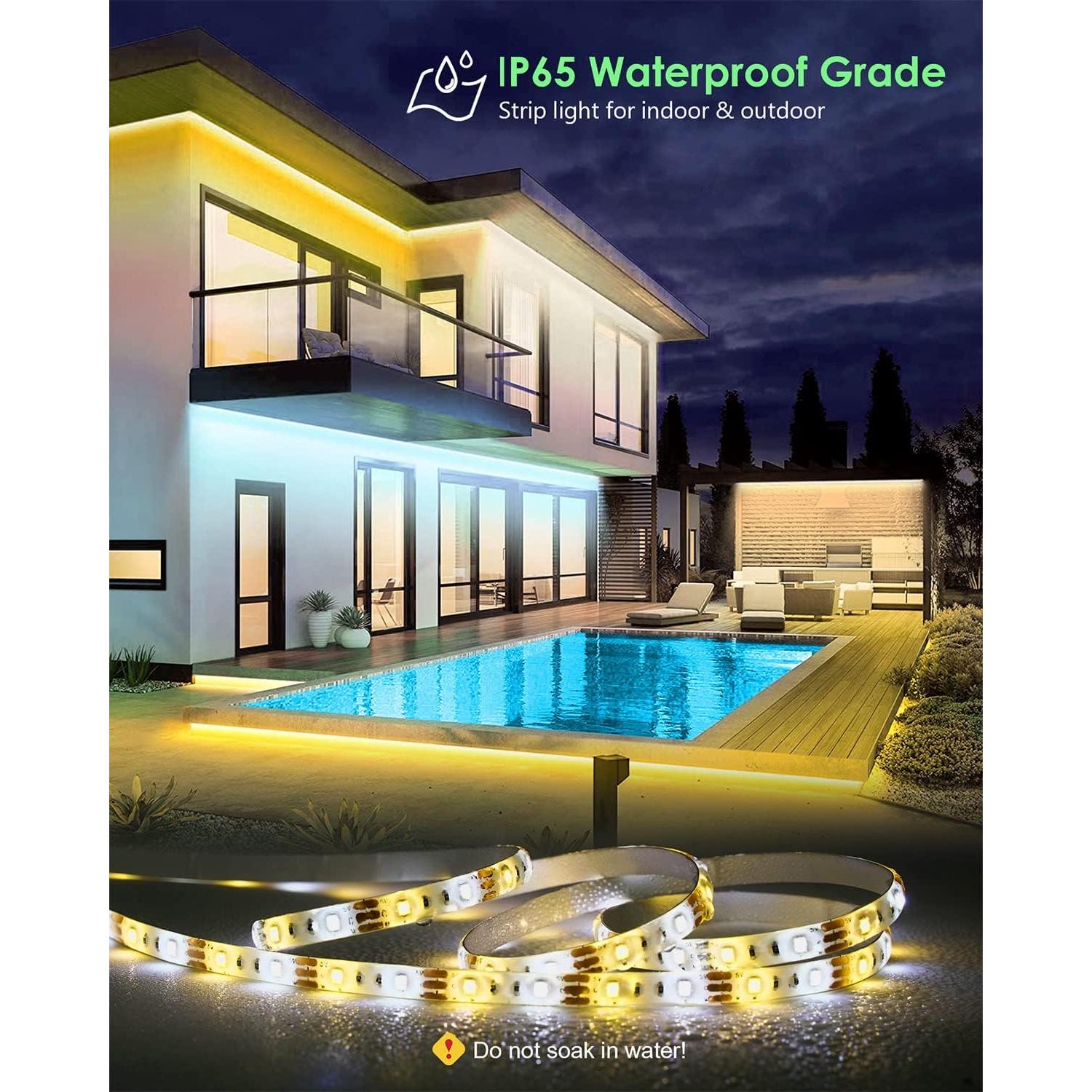 Tira LED impermeable Wefomey 10 pies con sensor y control APP