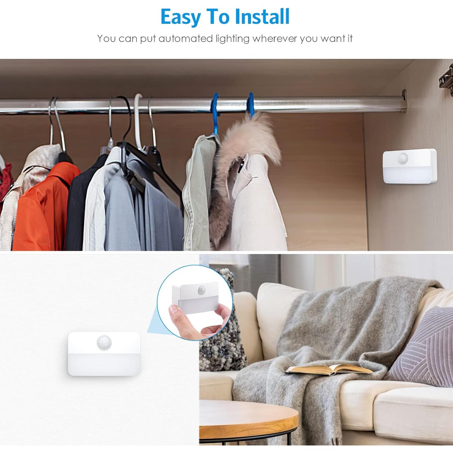 Luz de Sensor de Movimiento AMIR - 2 Pcs LED 40 Lúmenes 6500K