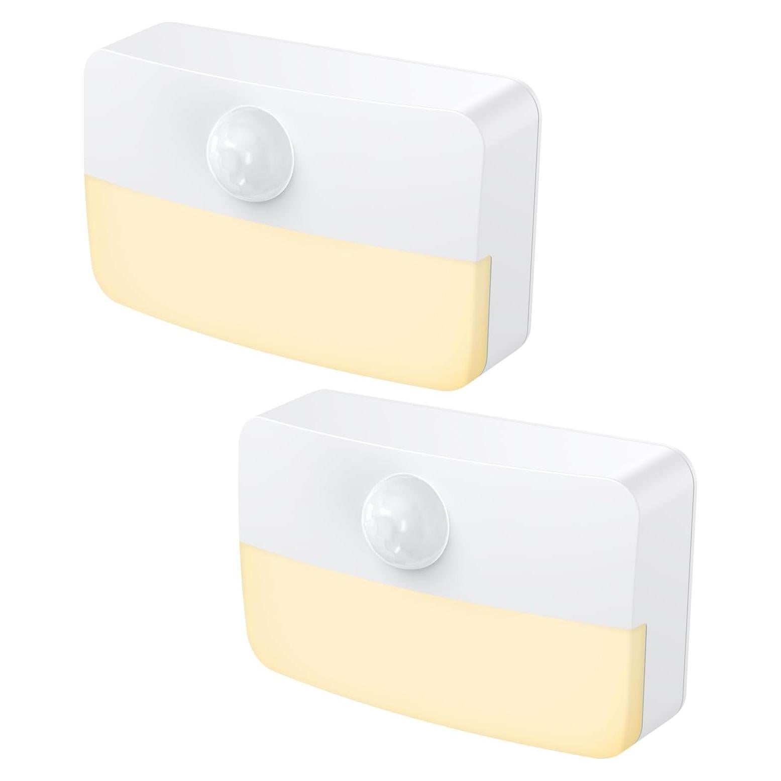 2 Pack Luz Nocturna Sensor de Movimiento JXTZ 3000K Adhesiva