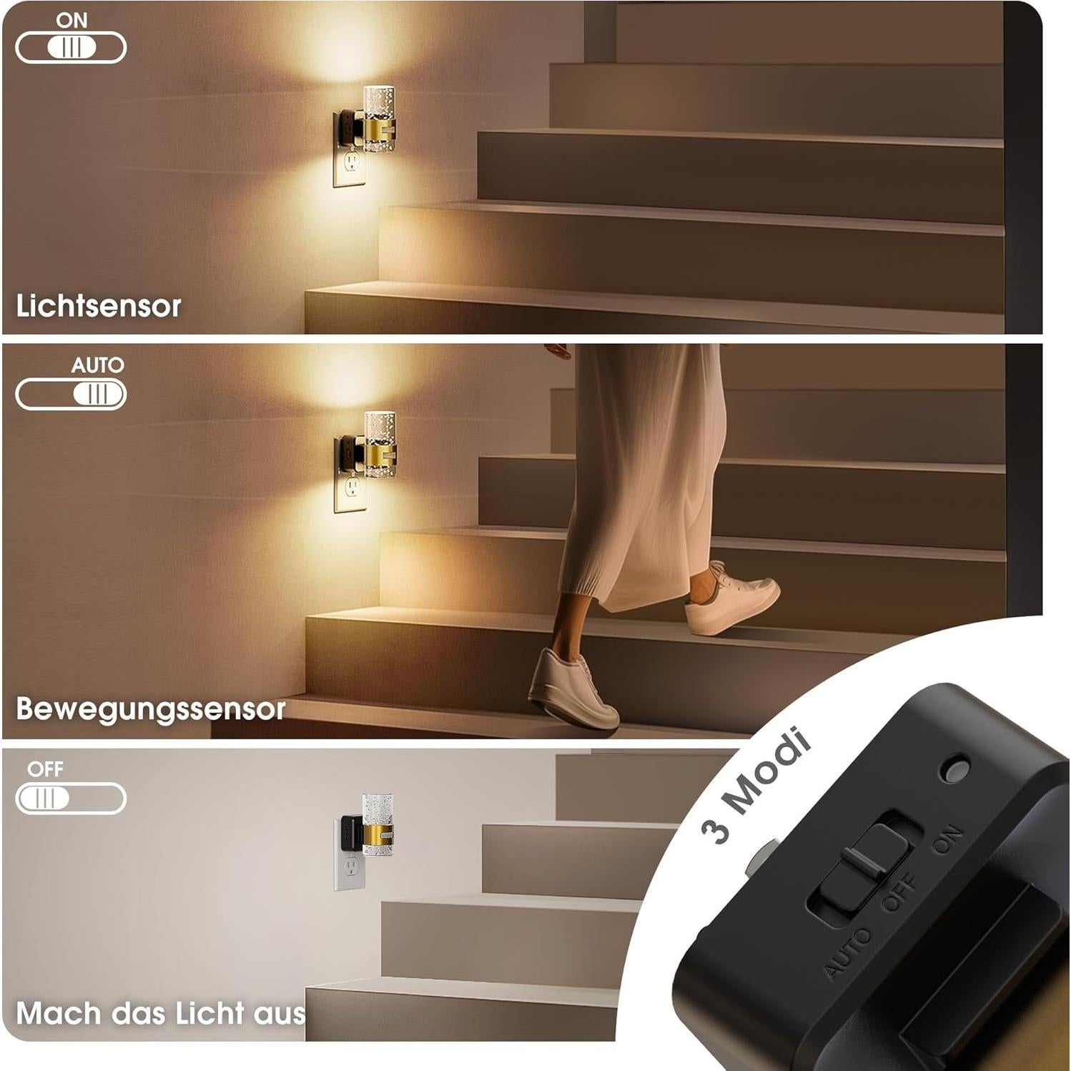 Luz Nocturna JandCase con Sensor de Movimiento 100 Lúmenes