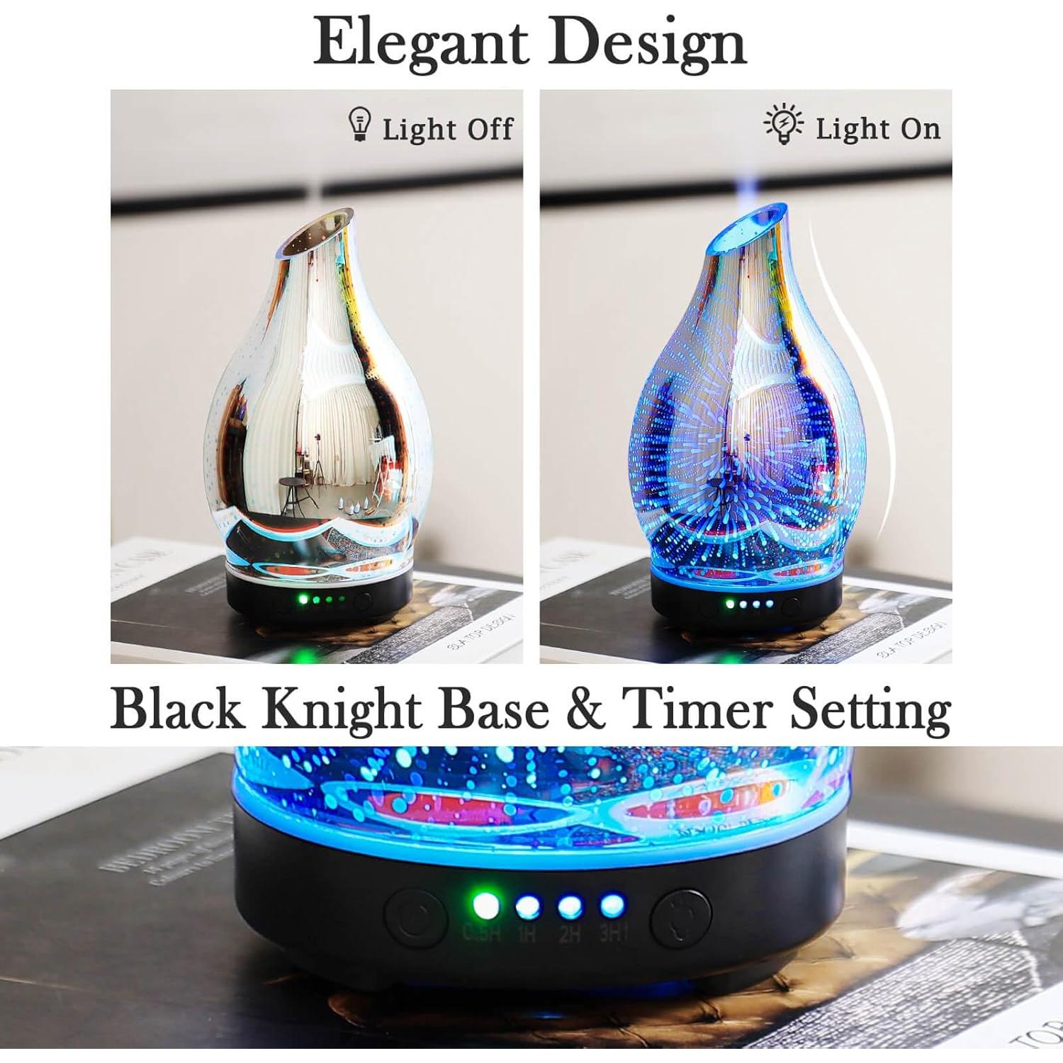 Difusor de Aceite Esencial Porseme 150ml Vidrio LED 7 Colores