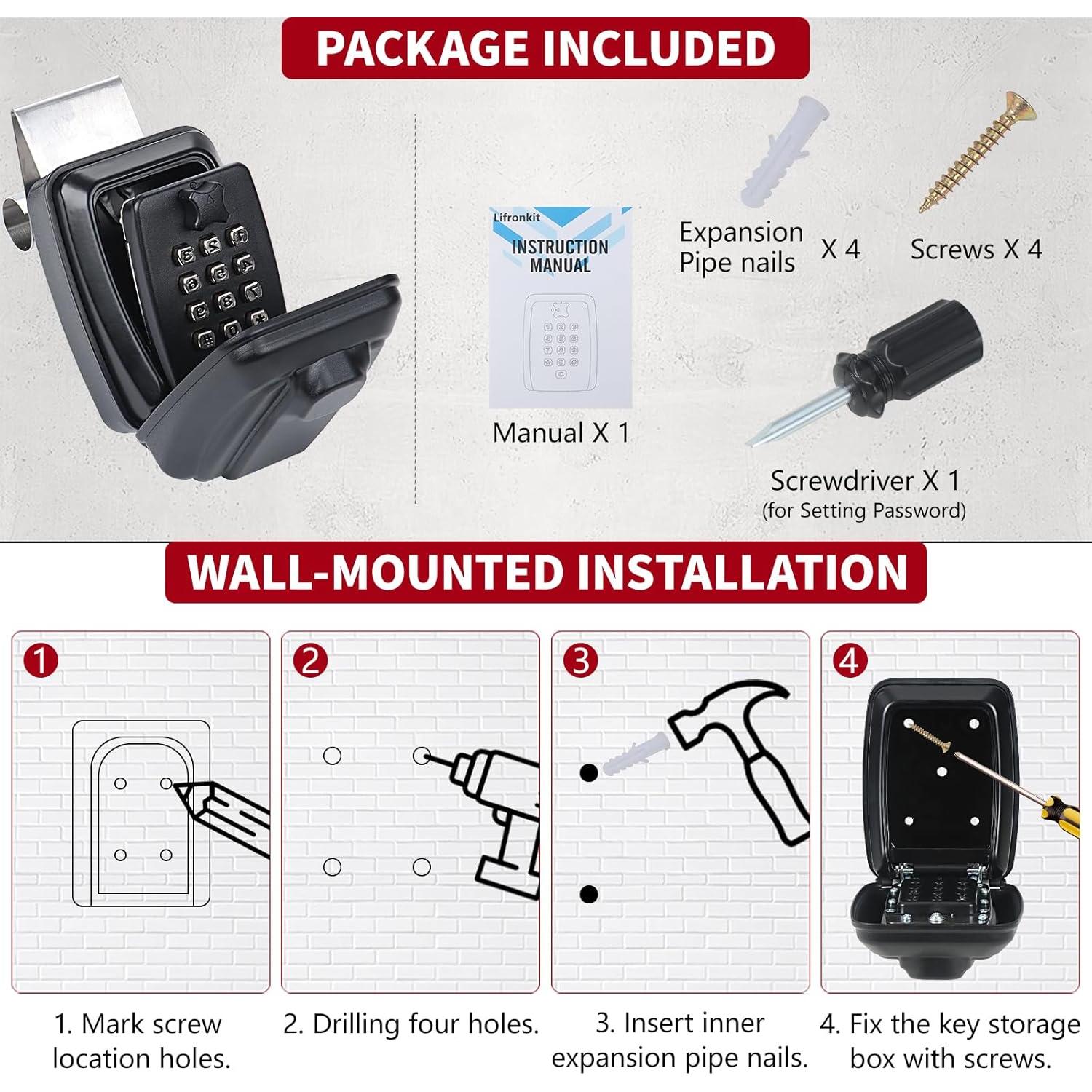 Caja de bloqueo para ventana de coche Lifronkit negra