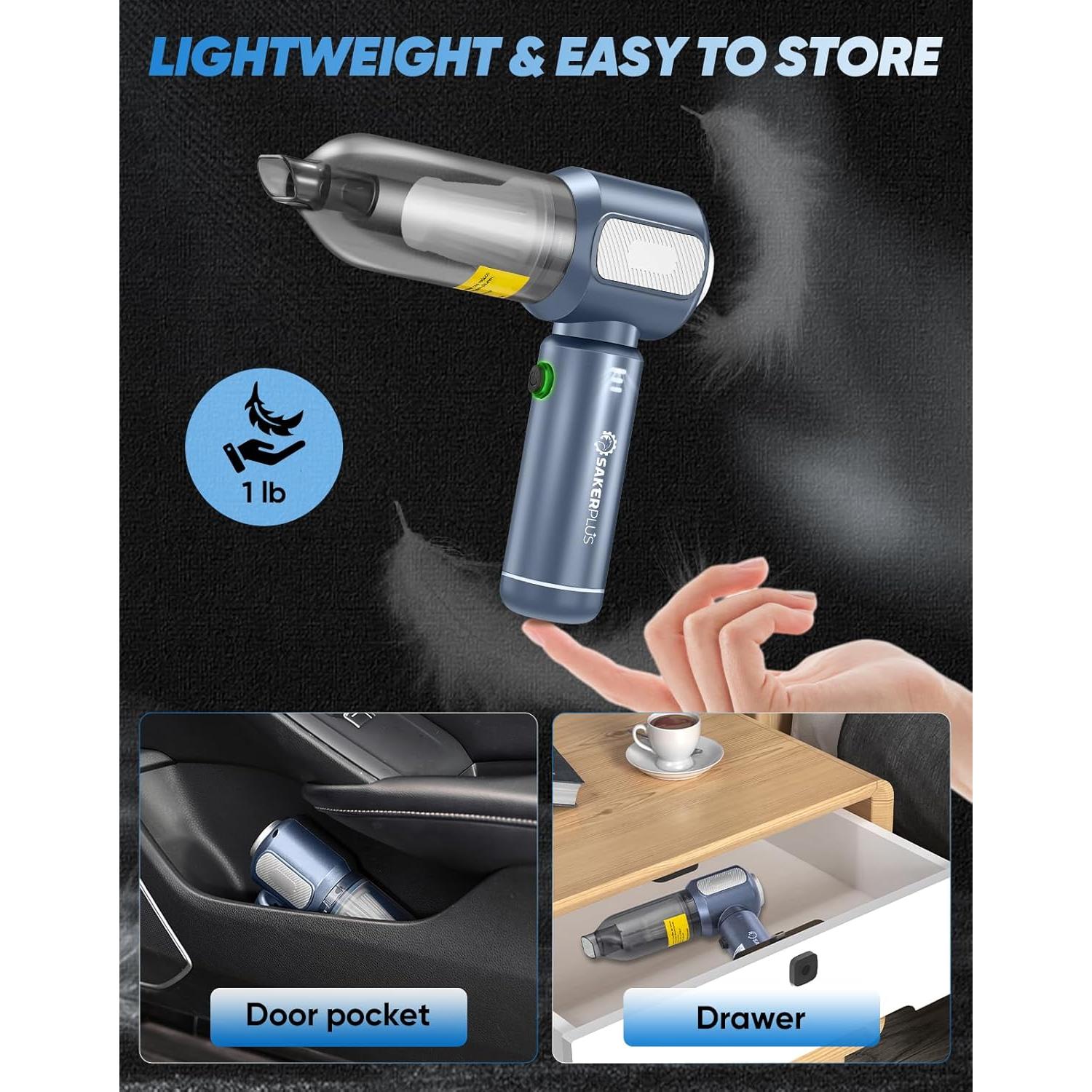 Mini Aspiradora Inalámbrica SakerPlus SW106 3 en 1 17500Pa