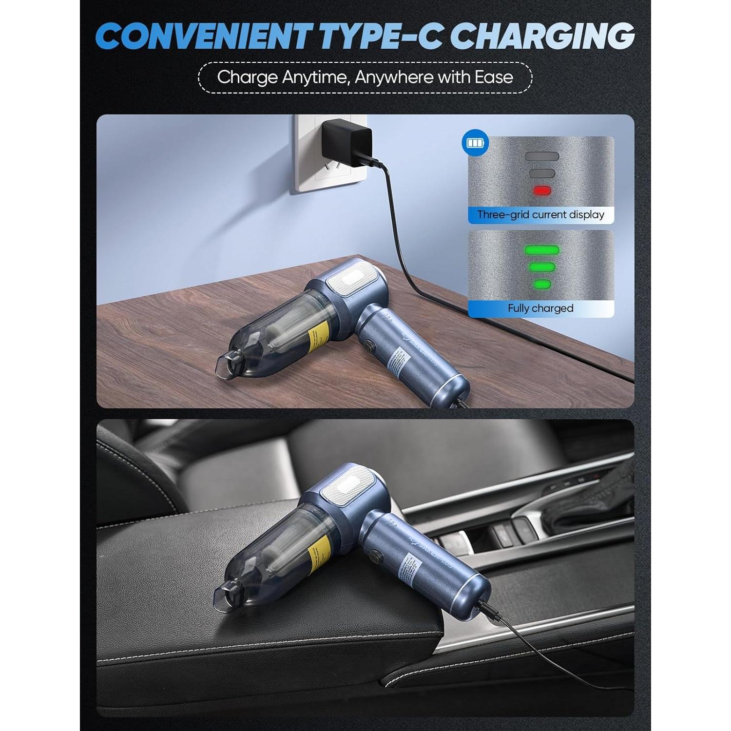 Mini Aspiradora Inalámbrica SakerPlus SW106 3 en 1 17500Pa