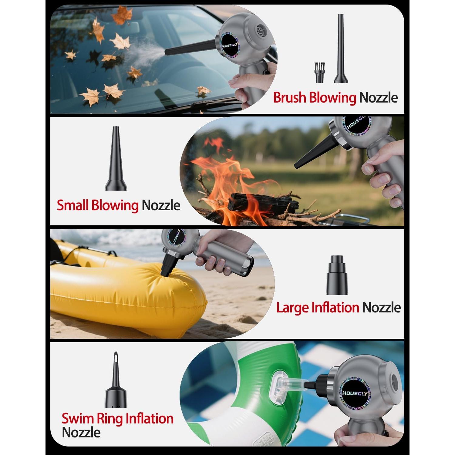 Aspiradora de Mano Houscly ST-6663 Inalámbrica 25000Pa 4-en-1