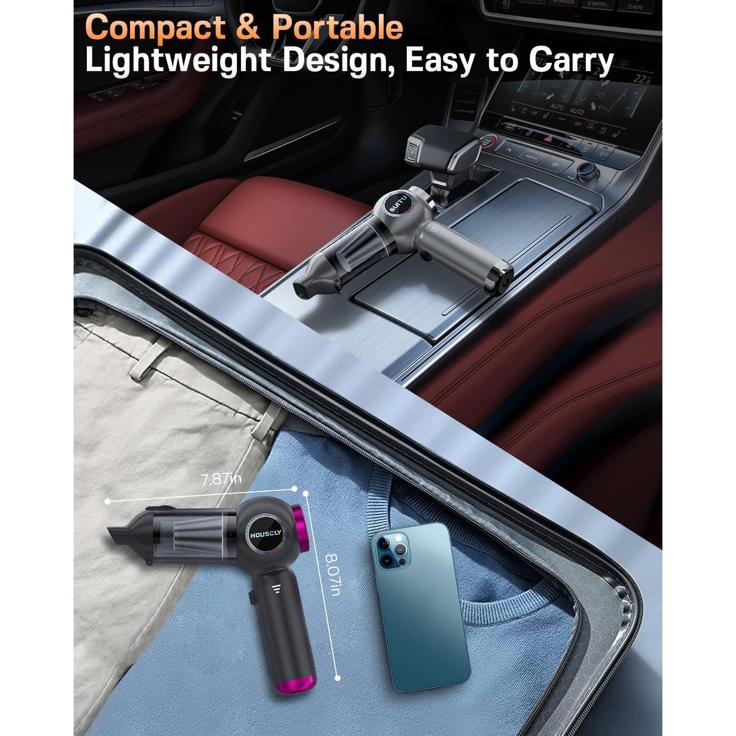 Aspiradora de Mano Houscly ST-6663 Inalámbrica 25000Pa 4-en-1