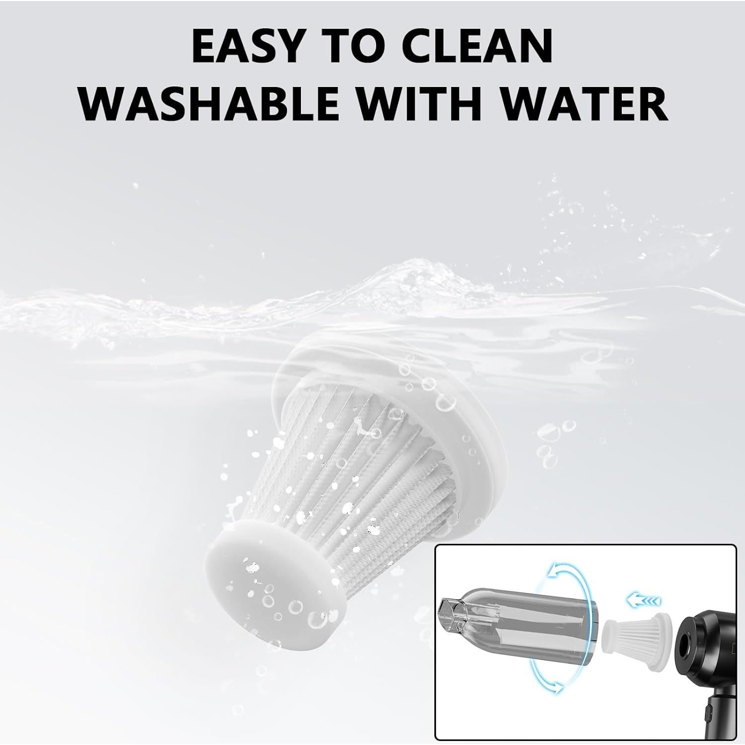 Aspiradora de Mano HRYCF 20000PA Portátil Recargable Negra