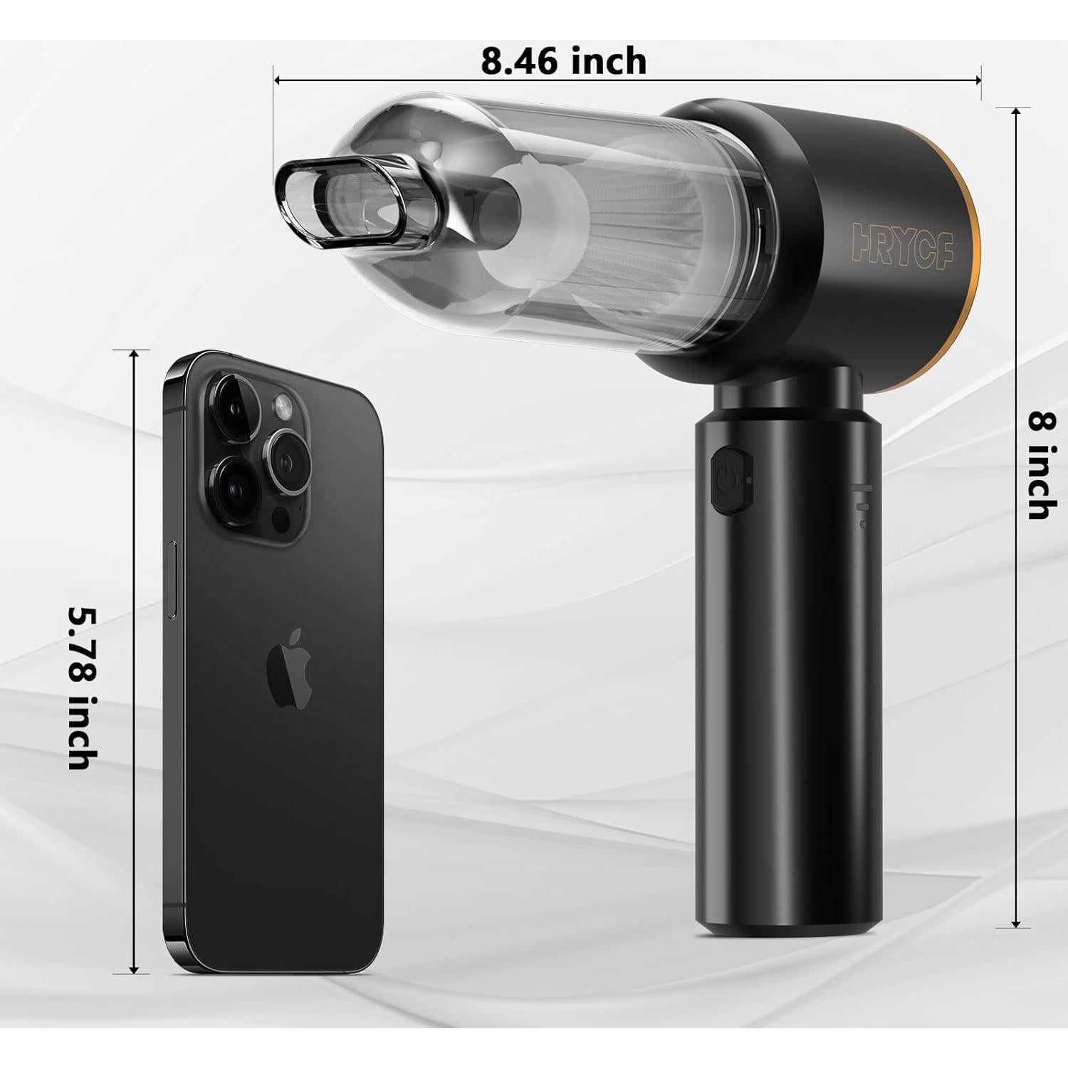 Aspiradora de Mano HRYCF 20000PA Portátil Recargable Negra