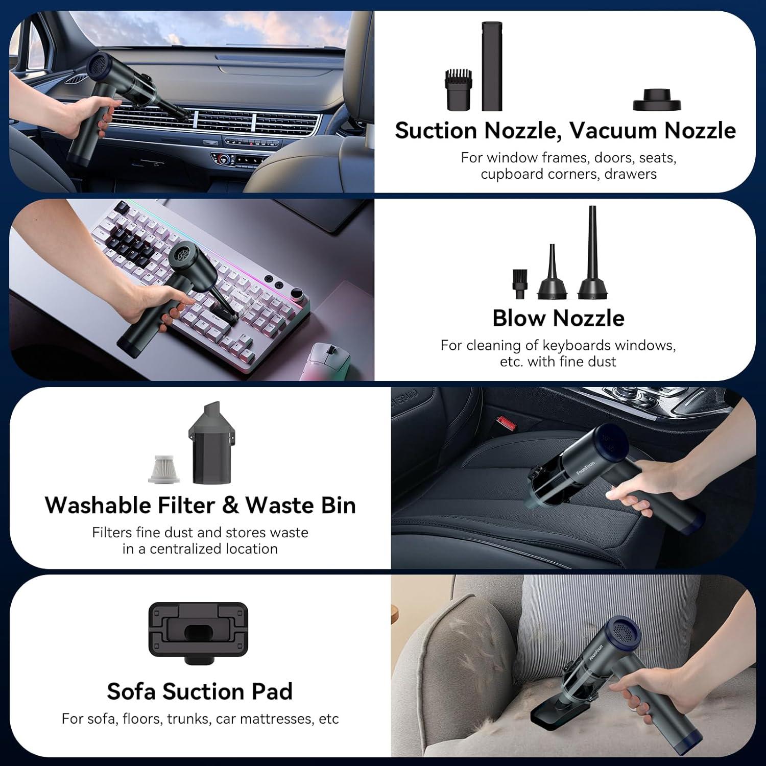 Aspiradora de Coche Portátil FOUNFOUN HV-104 22KPa Sin Cable