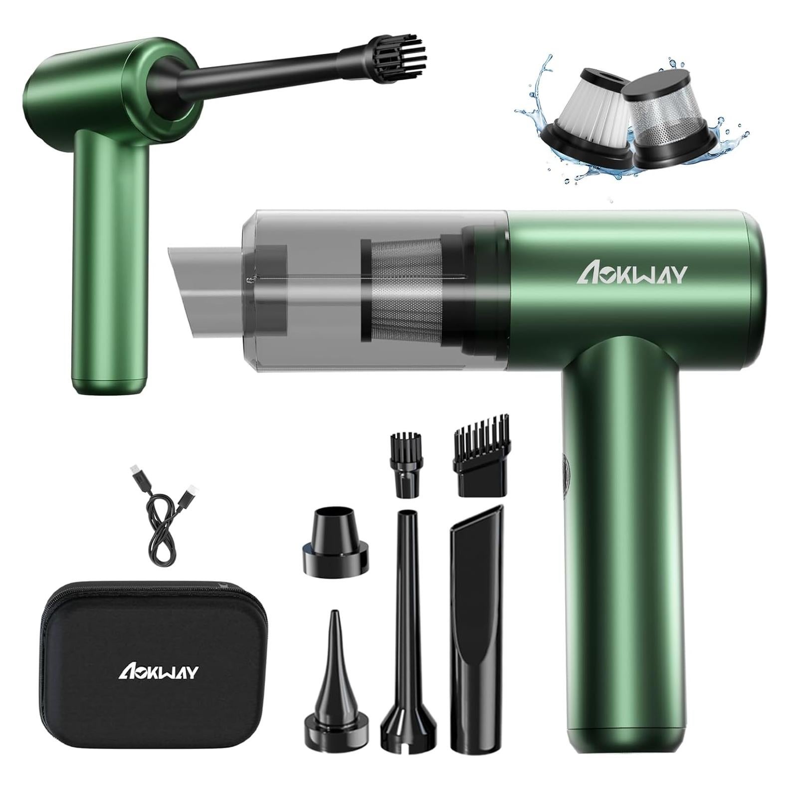 Aspiradora de Mano Aokway Sin Cable 15000PA Verde 4 en 1