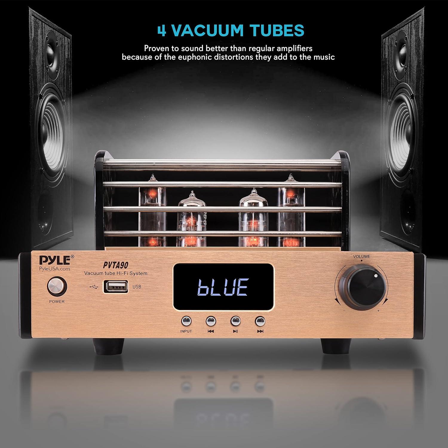 Amplificador de Tubo Pyle PVTA90 Bluetooth 1000W 4 Tubos