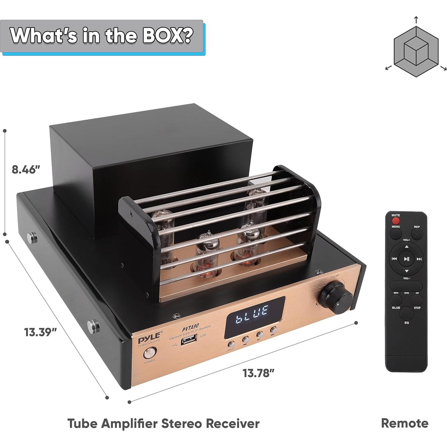 Amplificador de Tubo Pyle PVTA90 Bluetooth 1000W 4 Tubos