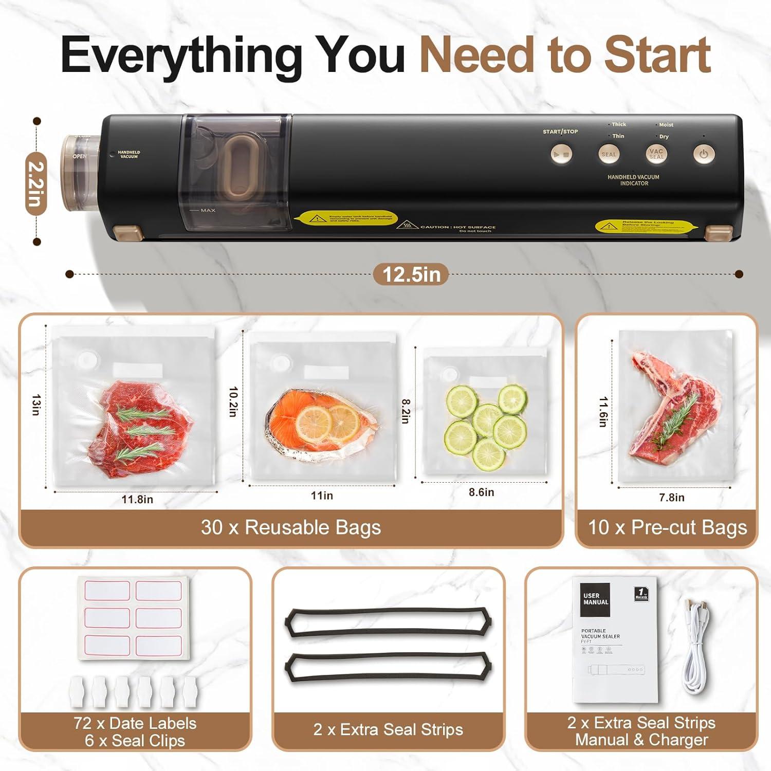 Sellador al vacío EUUZ 2 en 1 automático con 40 bolsas