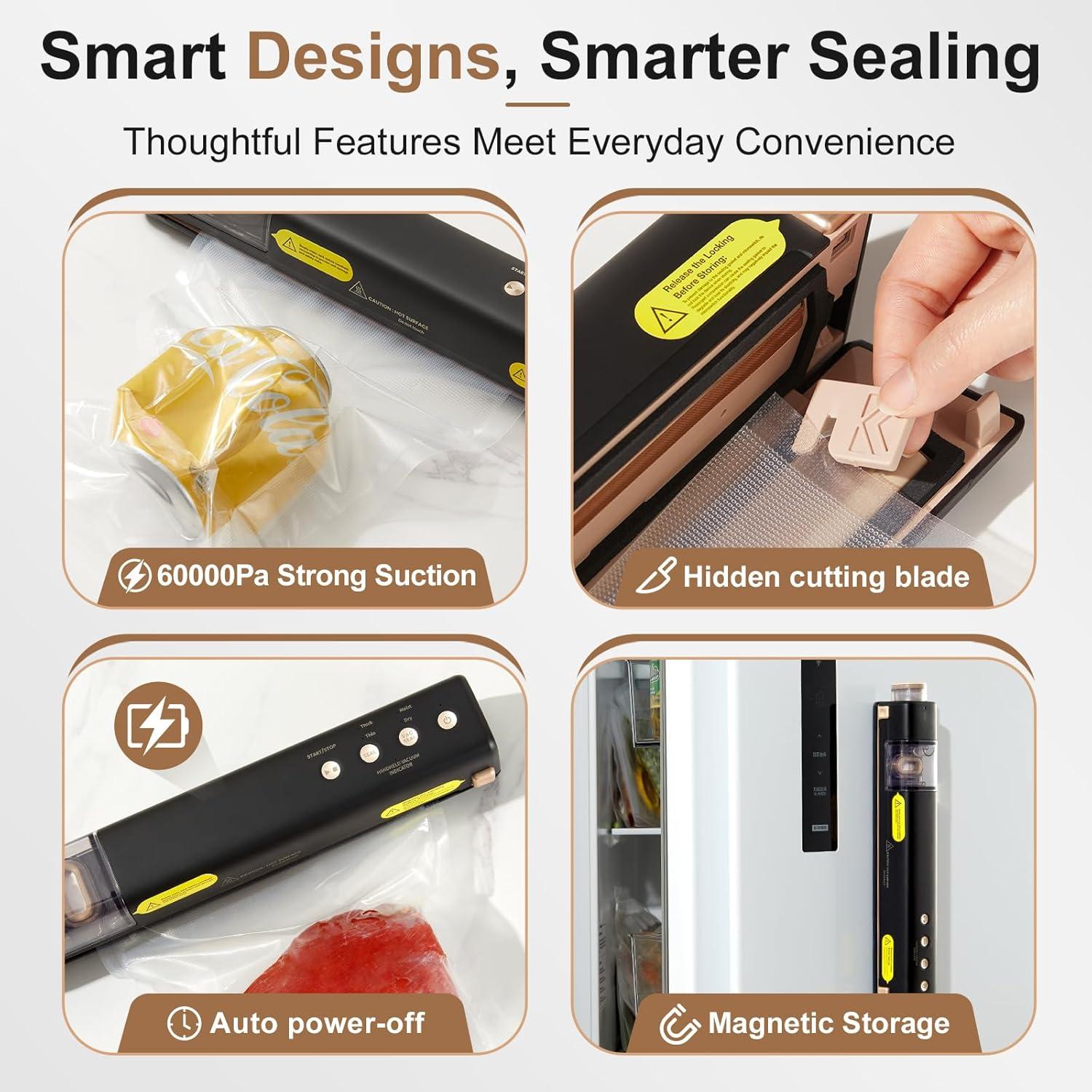 Sellador al vacío EUUZ 2 en 1 automático con 40 bolsas