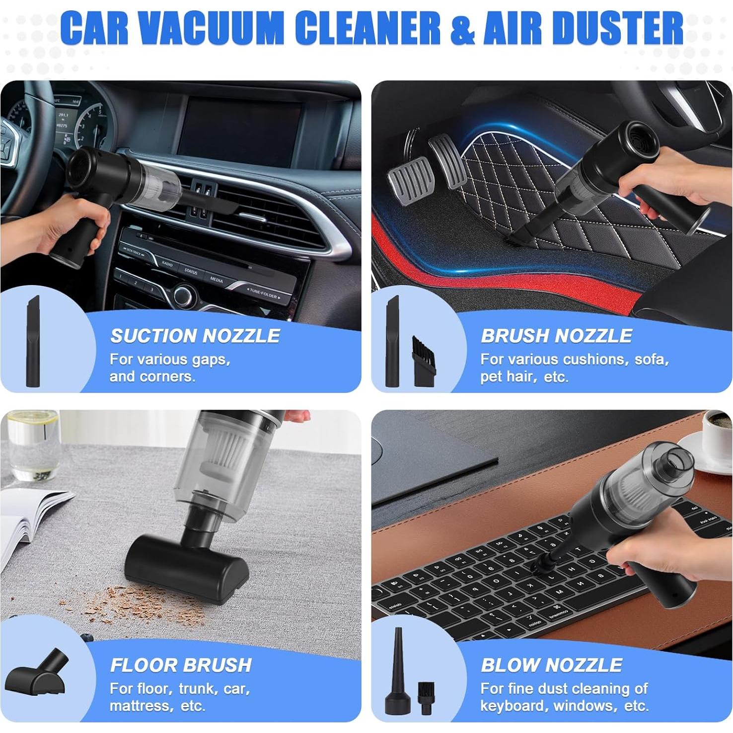 Aspiradora de Mano Inalámbrica AOLWEEC 120W 9000PA Negra