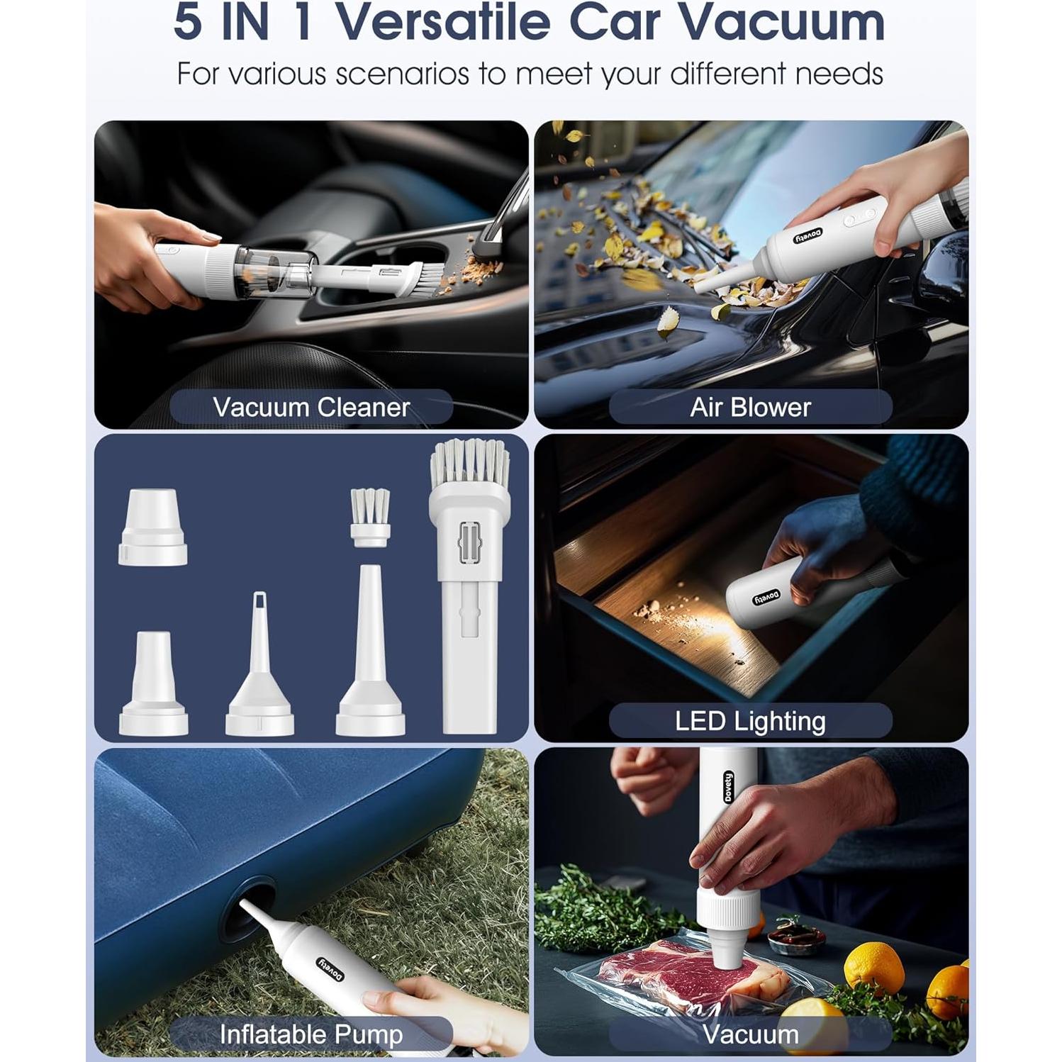 Aspiradora Portátil Inalámbrica Dovety GV06WH 21000PA 5 en 1