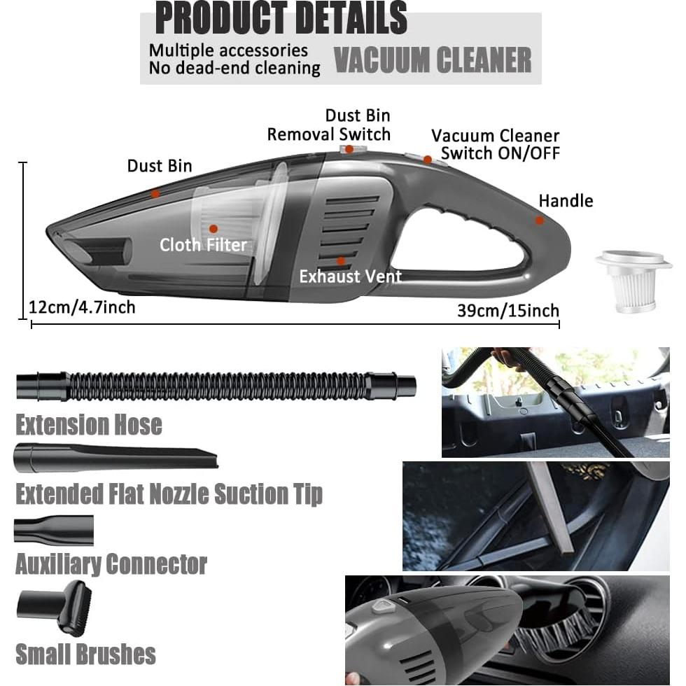 Aspiradora de Mano Fungzou 8000PA Inalámbrica Portátil 20 Min