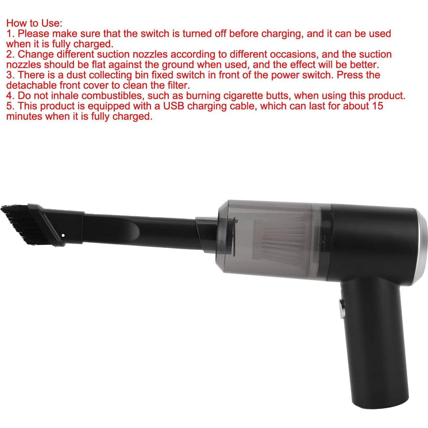 Aspiradora de Mano Inalámbrica SeenHum 5500Pa 2000mAh Negra