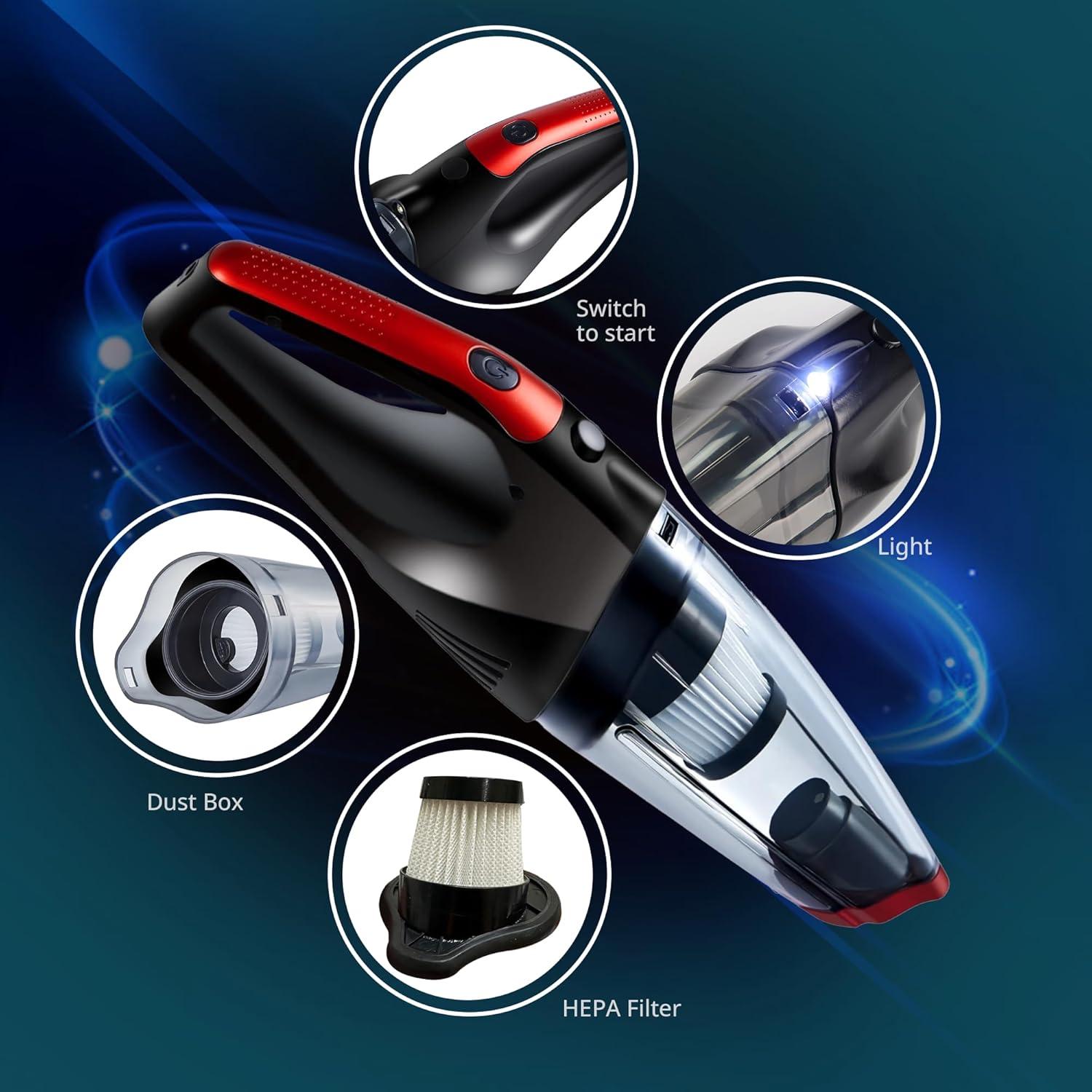 Aspiradora Inalámbrica Genérico 120W 6200PA para Coche y Hogar